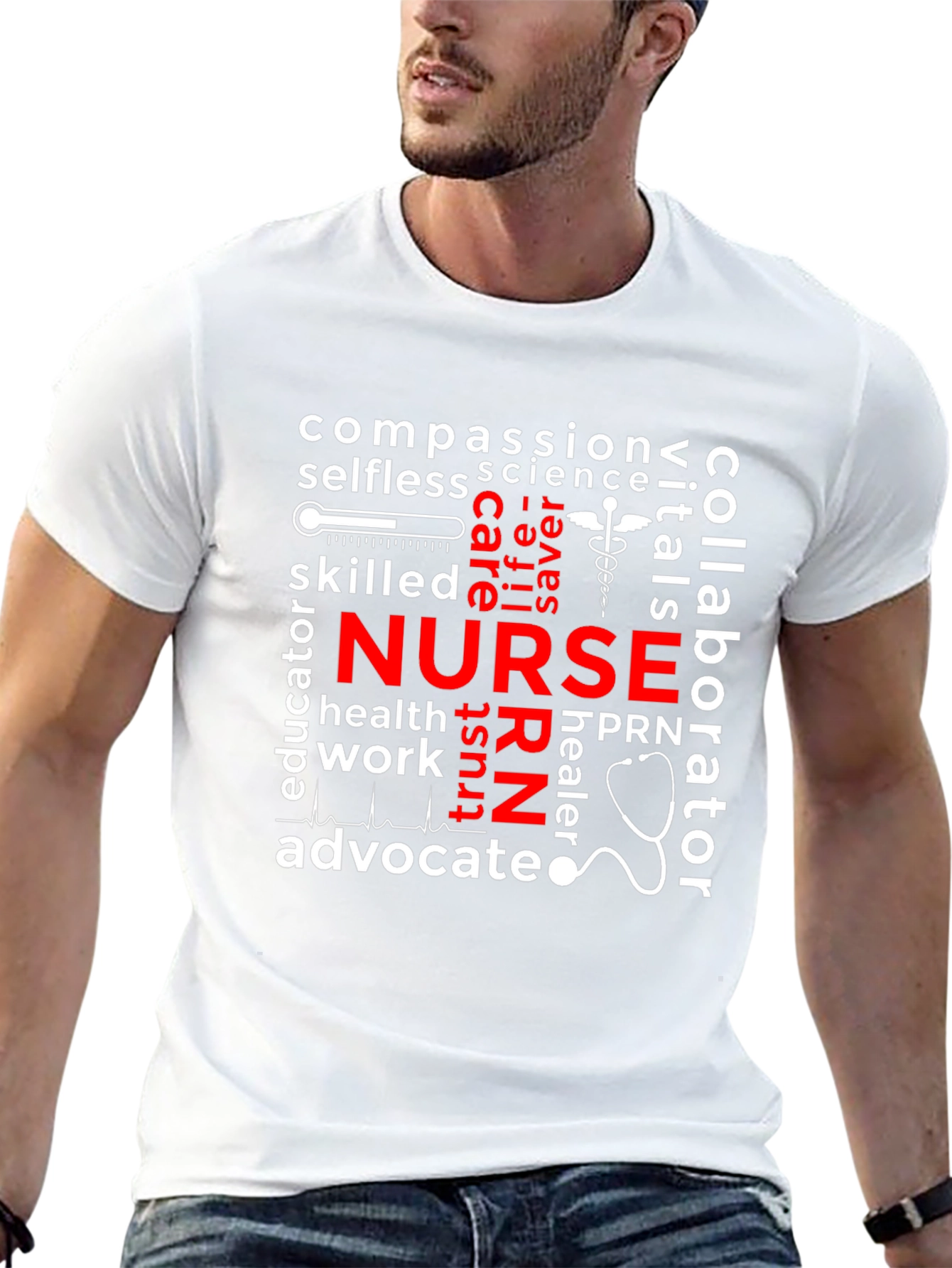 Nurse Word Collage Graphic Tee