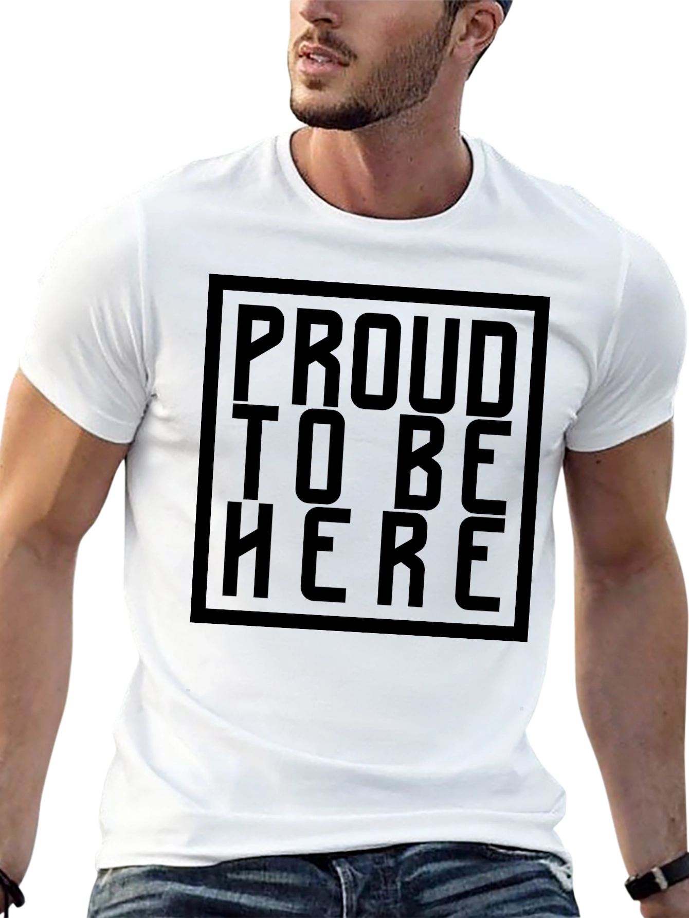 Proud To Be Here Black Graphic Tee