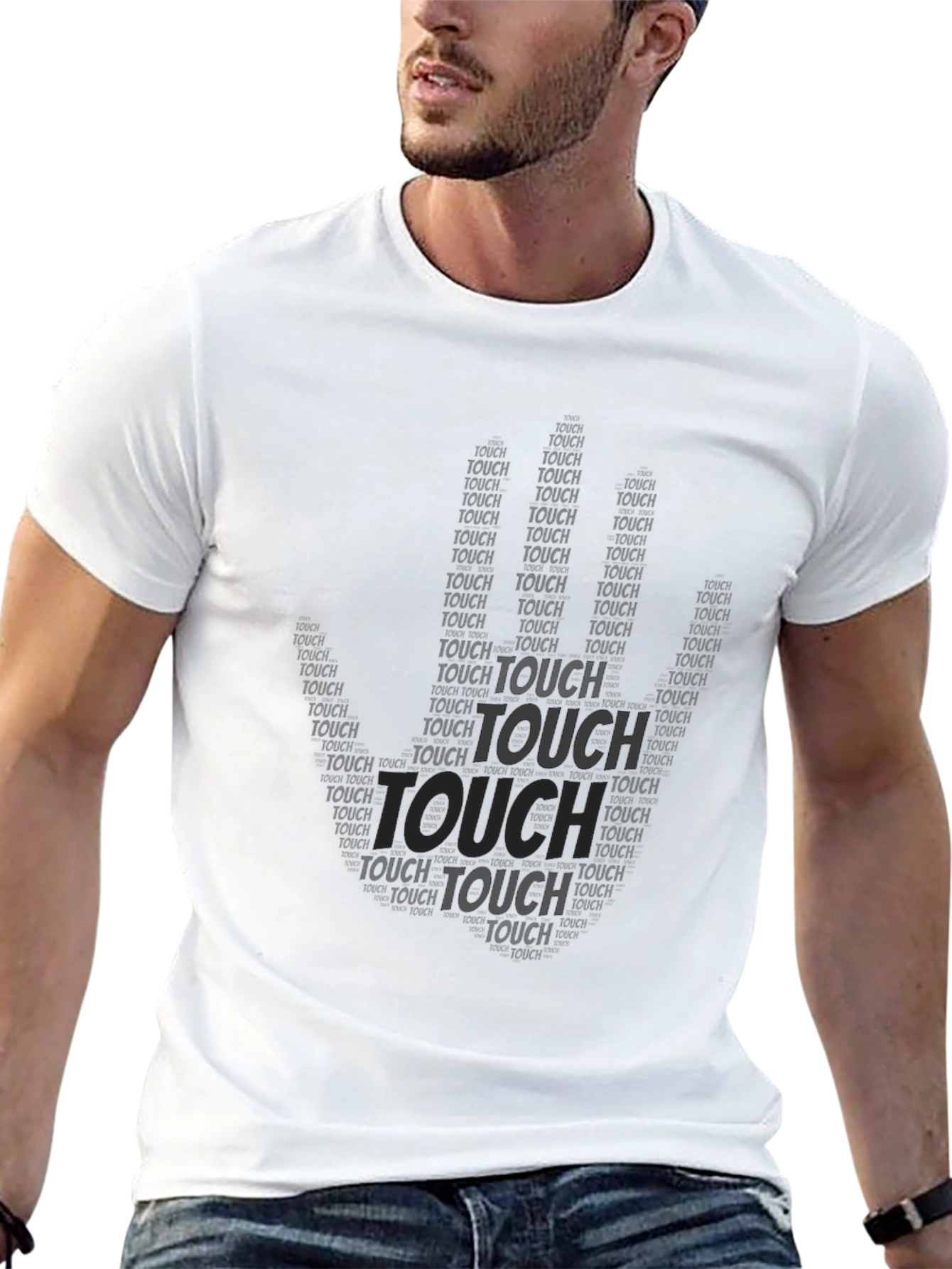 Black Touch Graphic Print T-Shirt