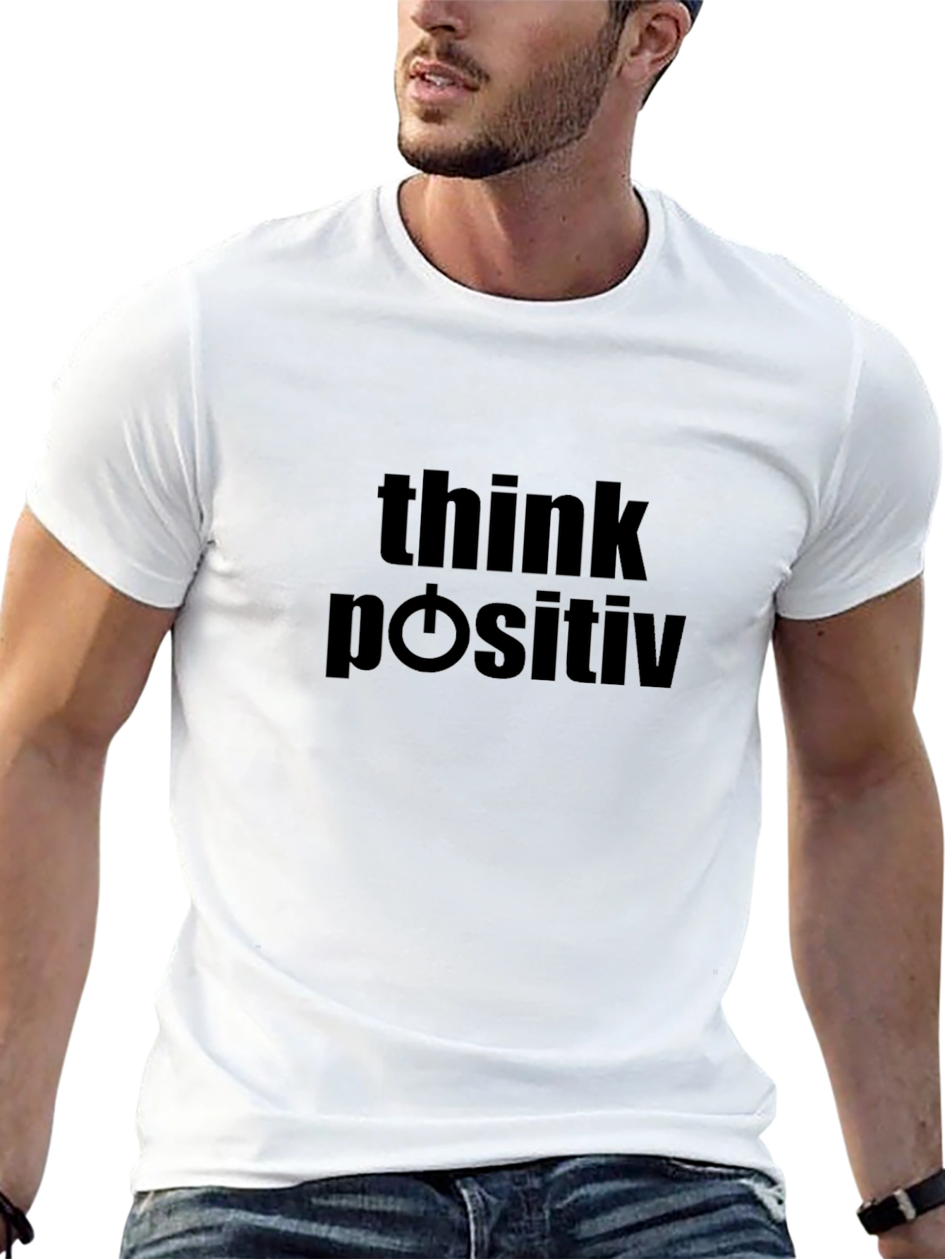Think Positive Graphic Tee - Black Casual T-Shirt