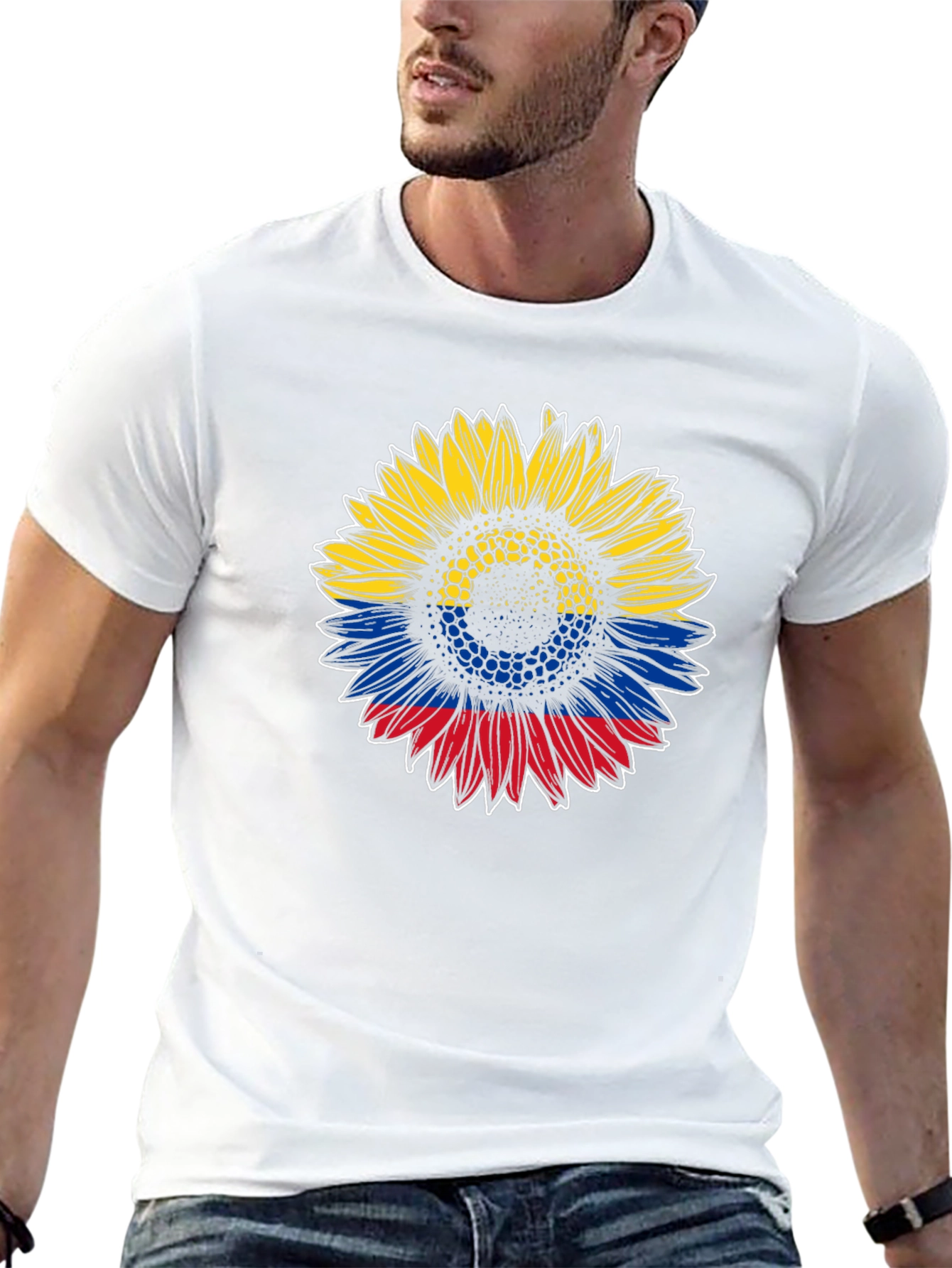 Colombian Flag Sunflower Graphic Tee