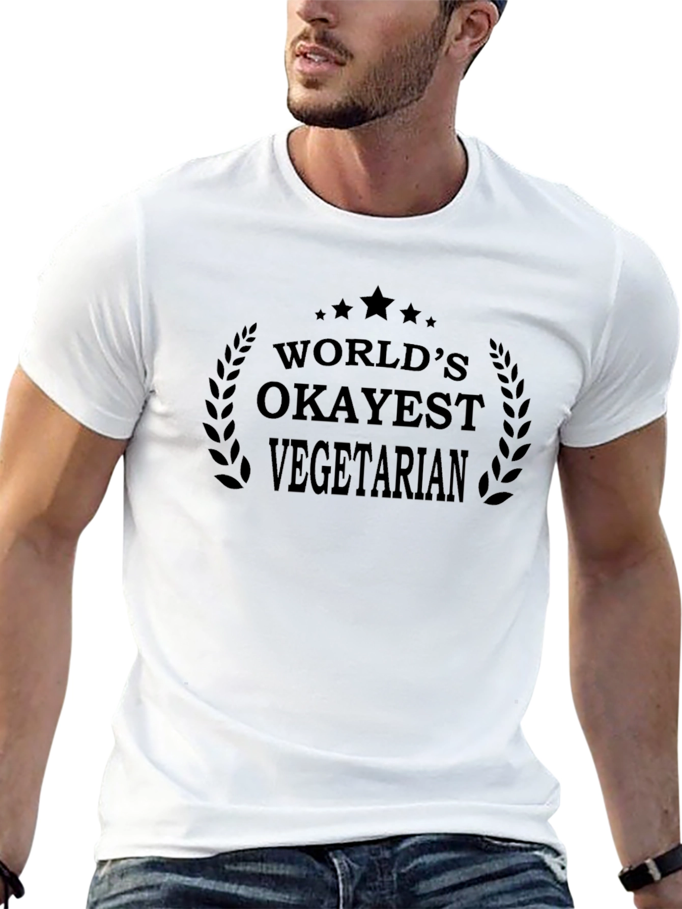 Worlds Okayest Vegetarian T-Shirt - Black