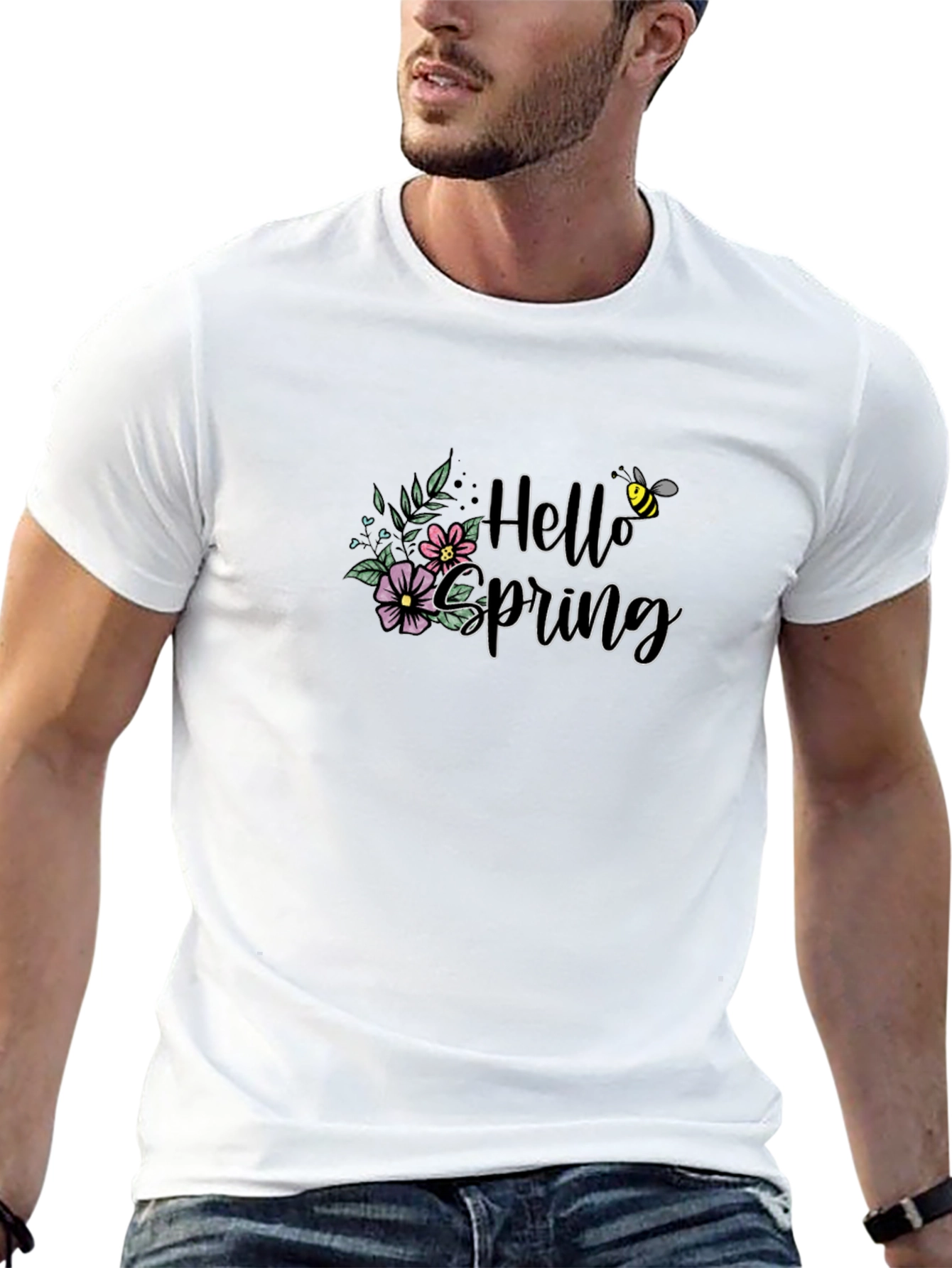 Hello Spring Floral Graphic T-Shirt