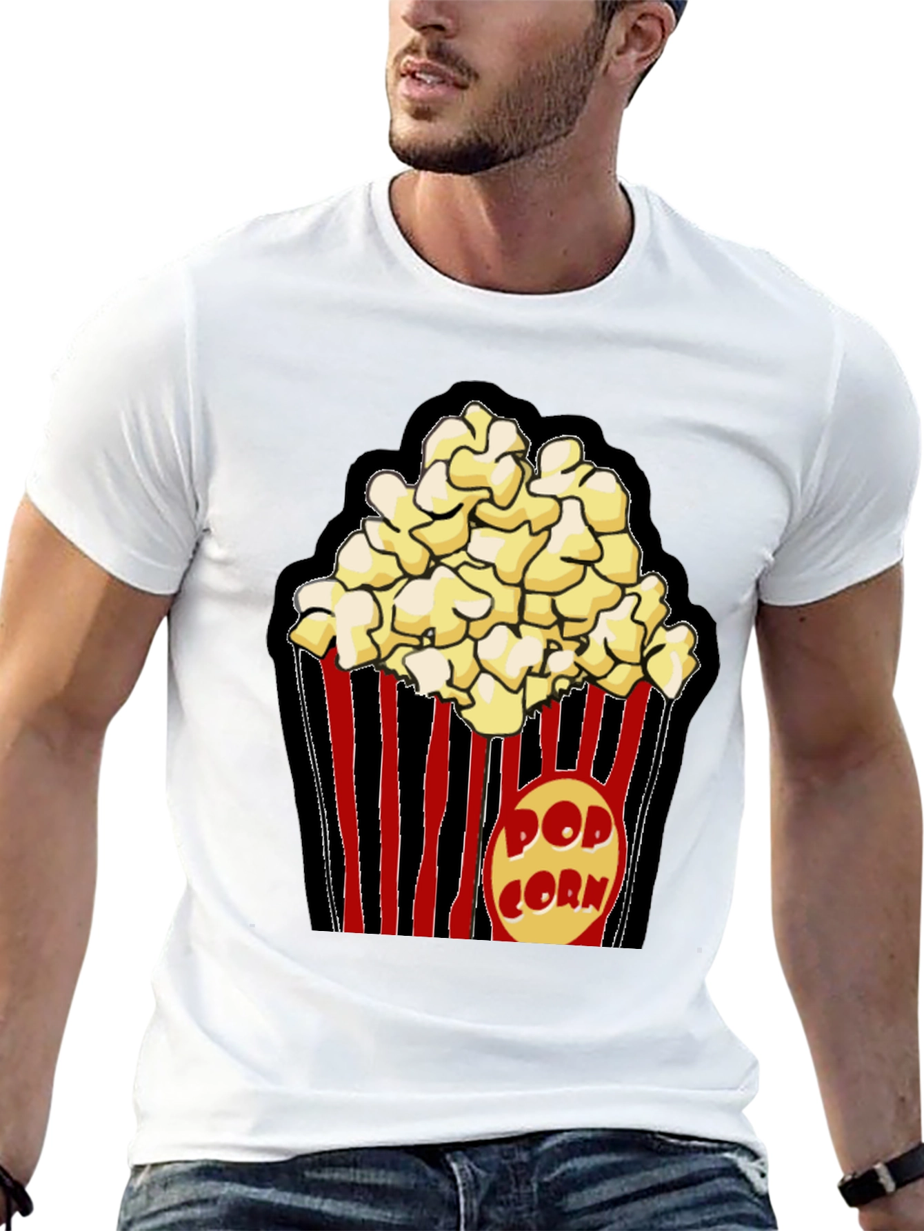 Popcorn Graphic Black T-Shirt