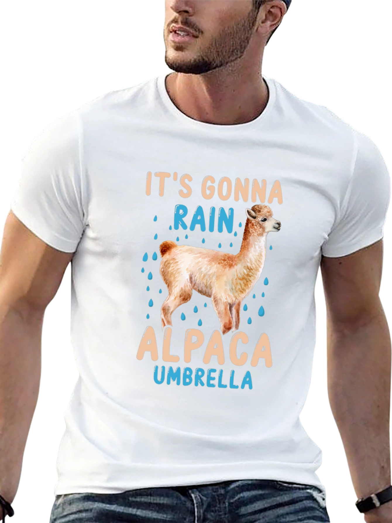 Its Gonna Rain Alpaca Umbrella T-Shirt