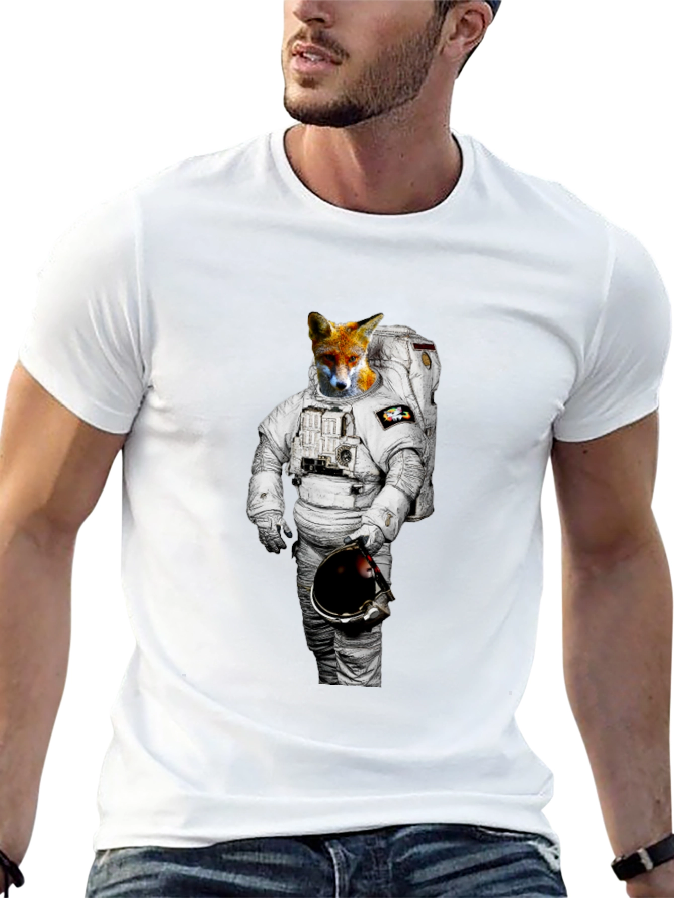 Fox Astronaut Graphic Tee - Mens Black T-Shirt