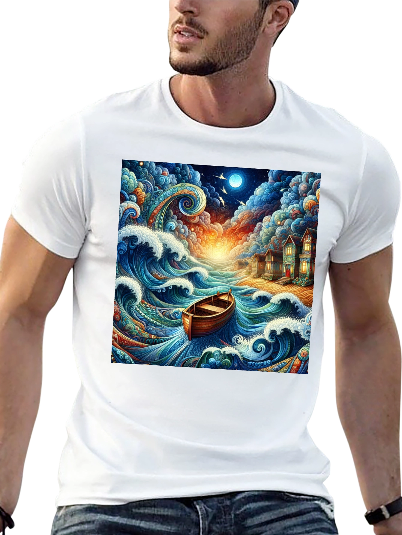 Whimsical Ocean Boat Ride Graphic Tee