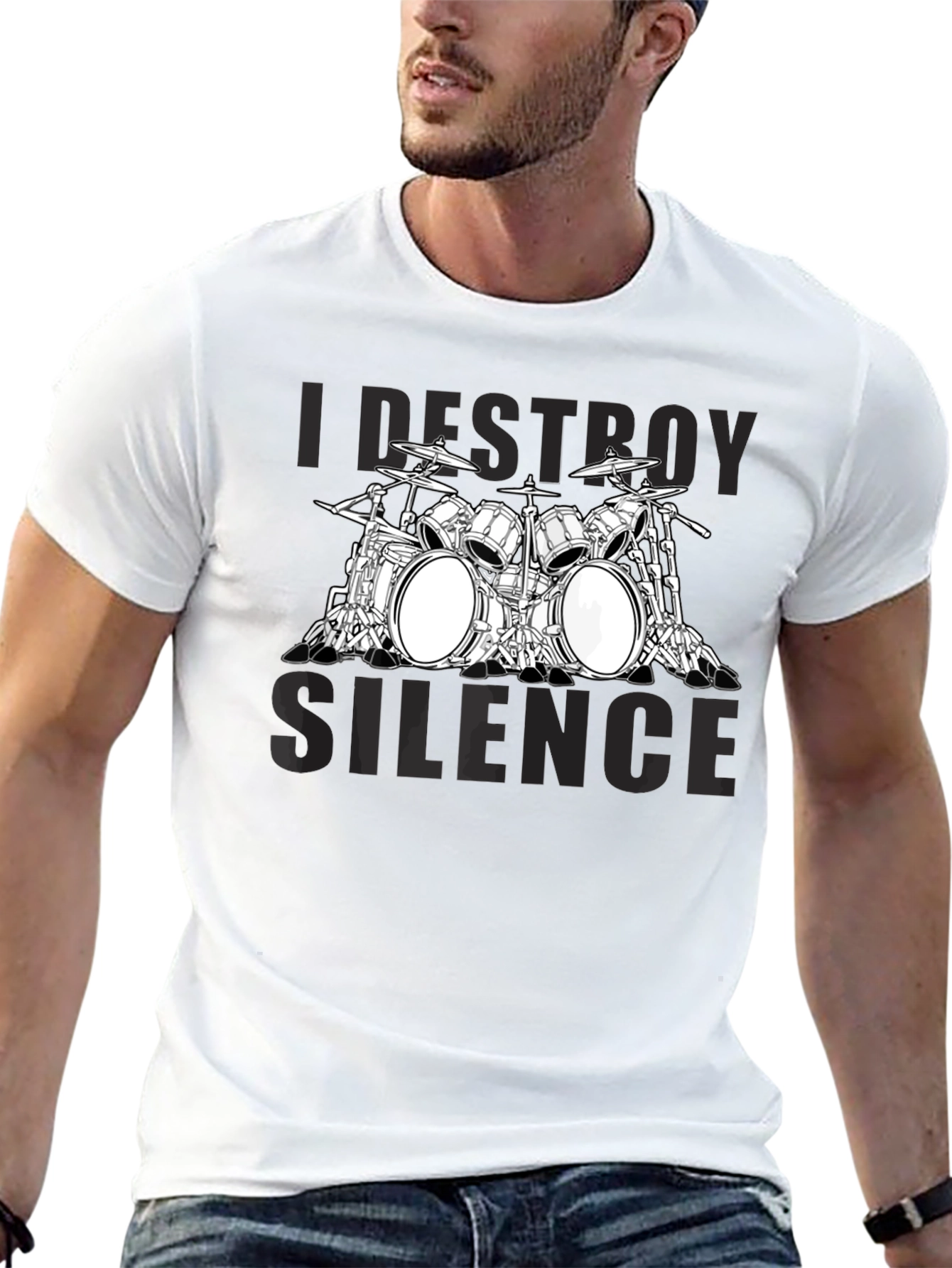 I Destroy Silence Drum Set T-Shirt