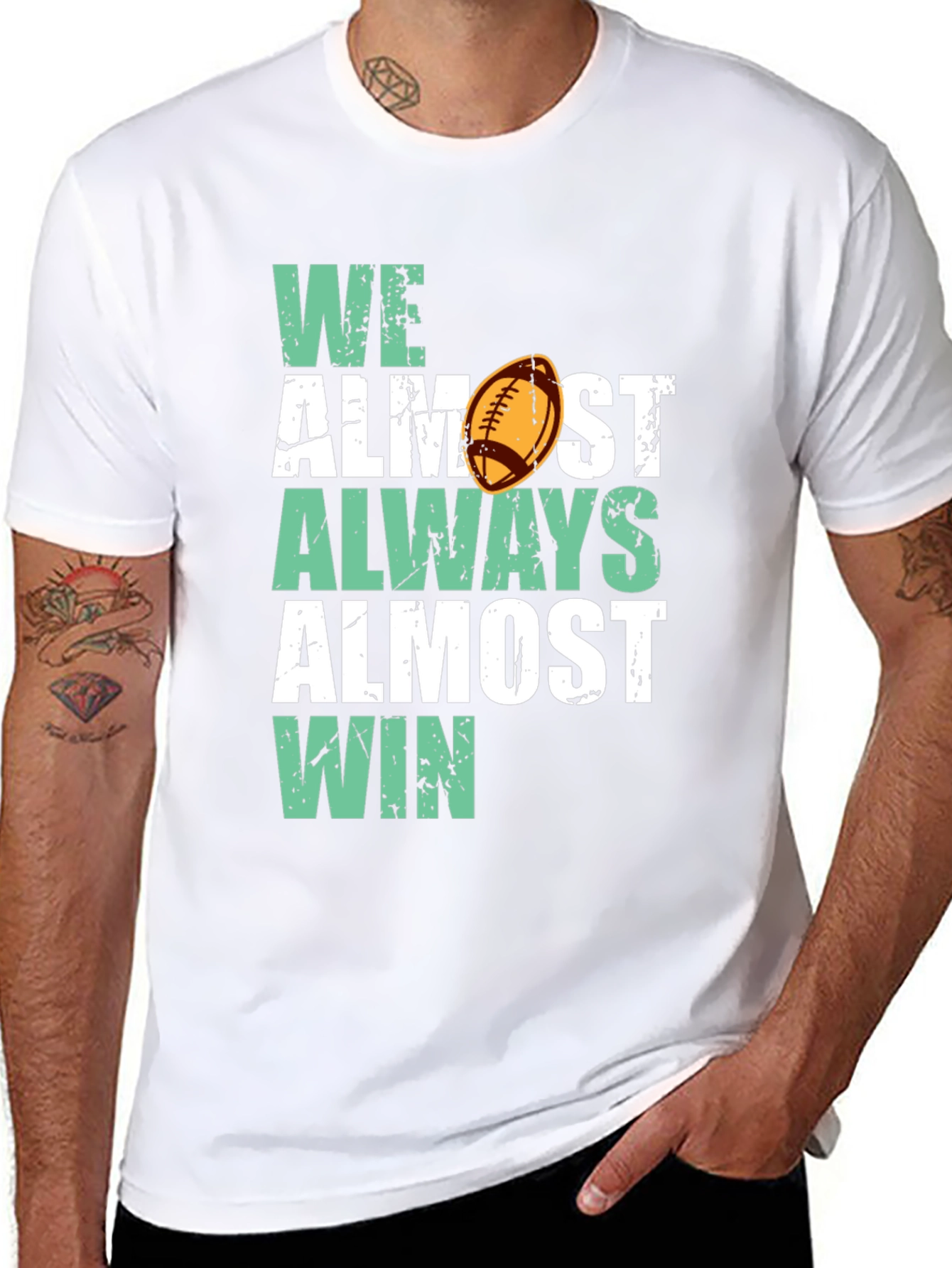 Funny Football T-Shirt - We Almost Always Almost Win!