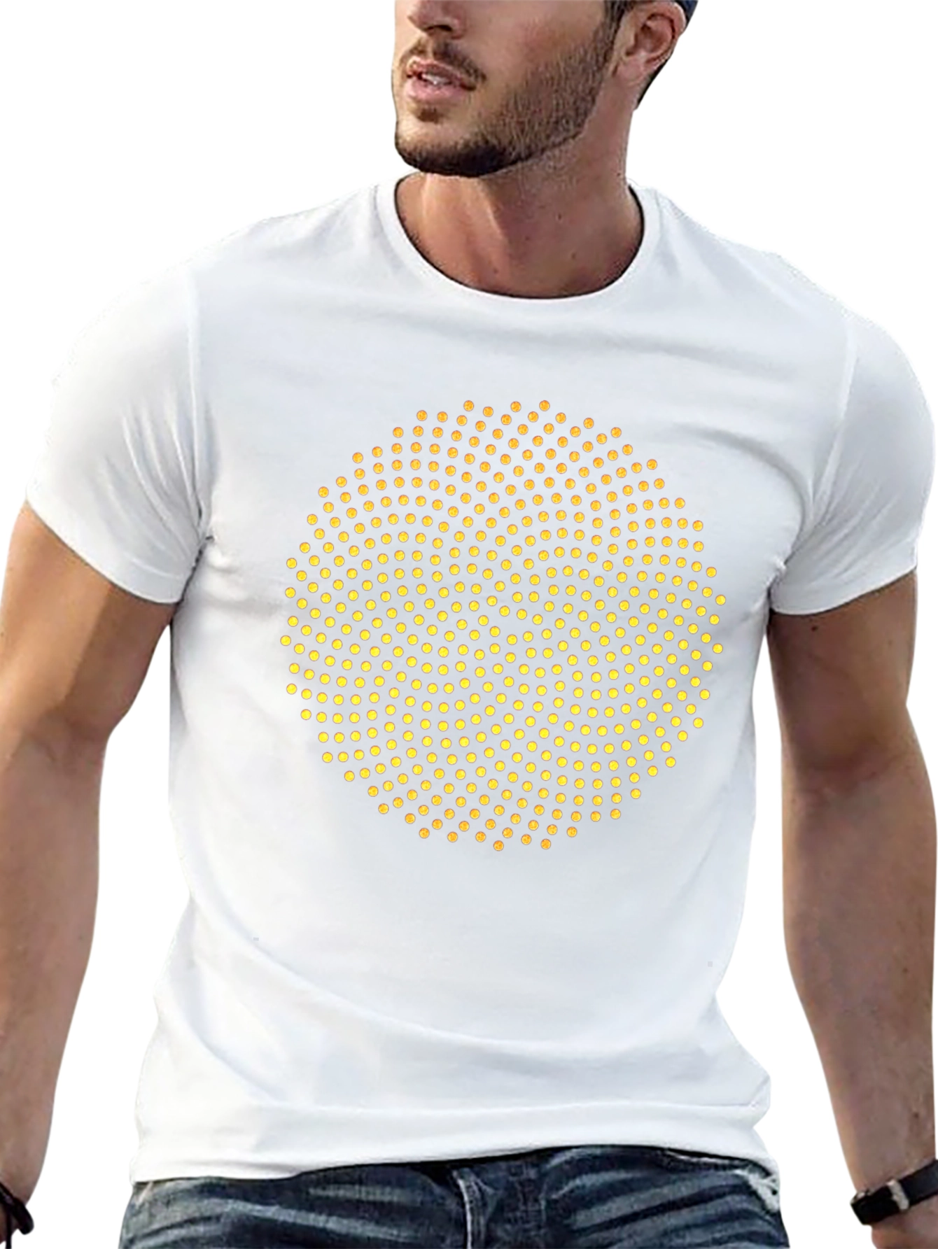 Dotted Circle Graphic T-Shirt - Modern Design