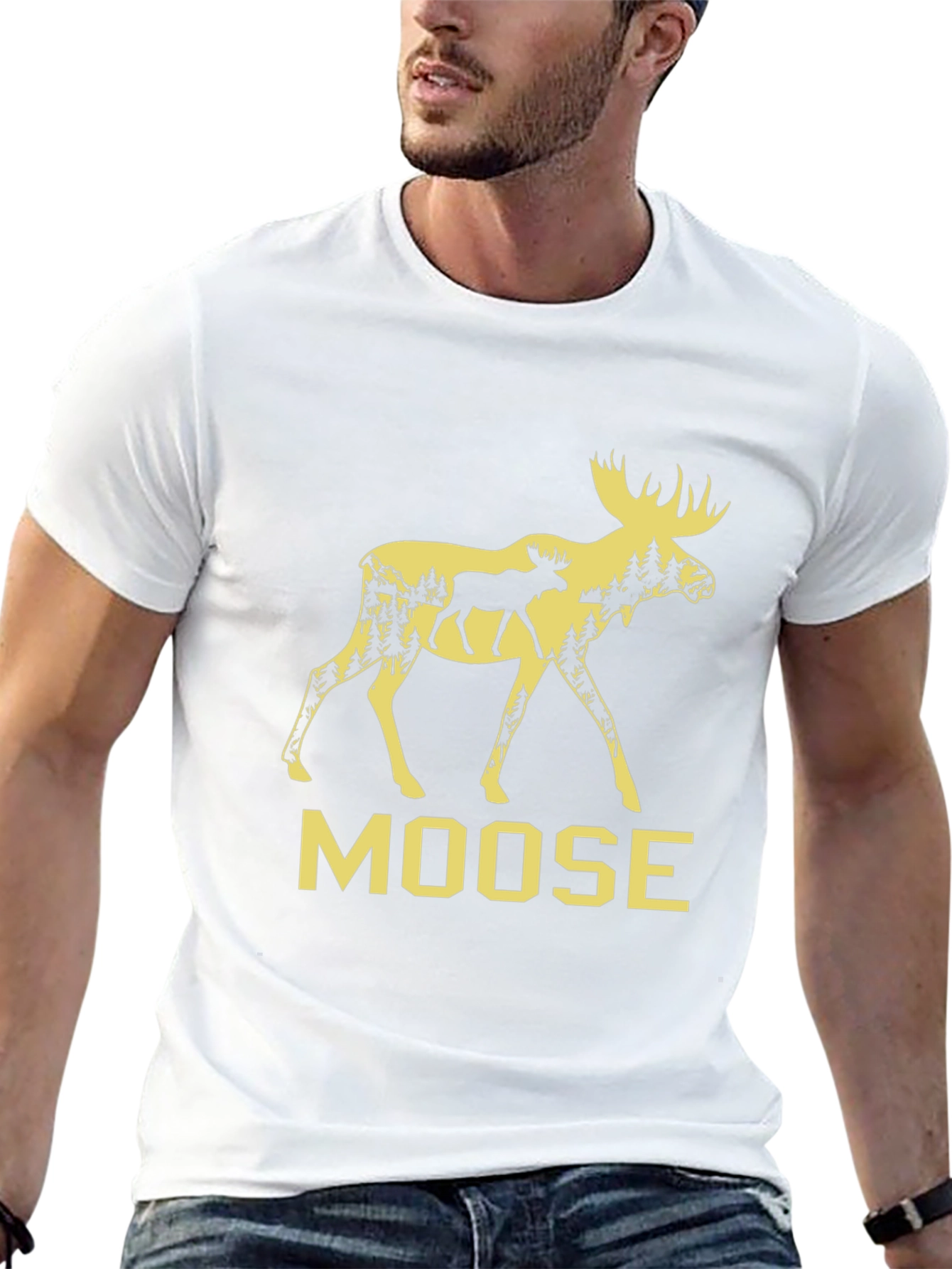 Moose Graphic Tee - Nature Inspired Mens T-Shirt