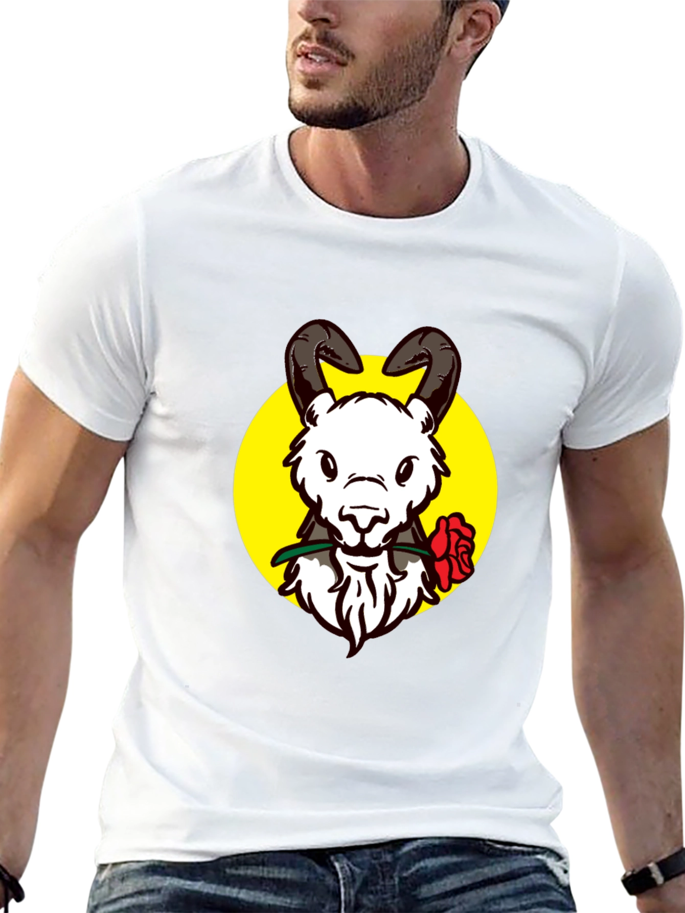 Ram Rose Graphic Tee - Stylish Black T-Shirt