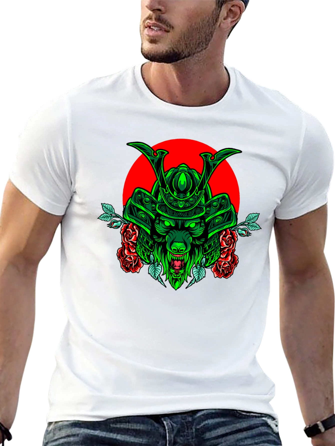 Samurai Wolf T-Shirt - Unique Graphic Tee