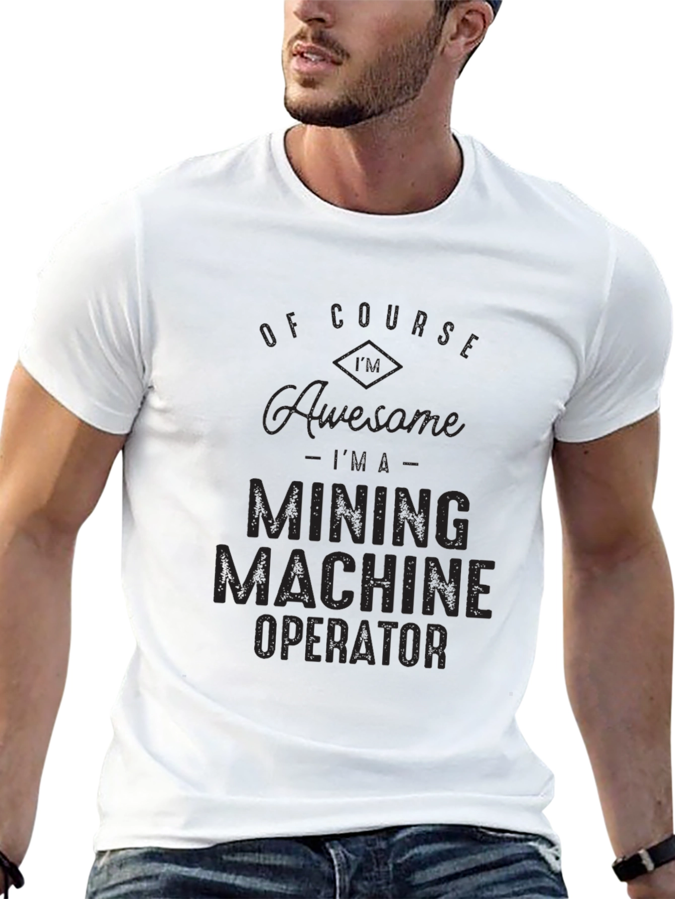 Mining Machine Operator Black Graphic Tee