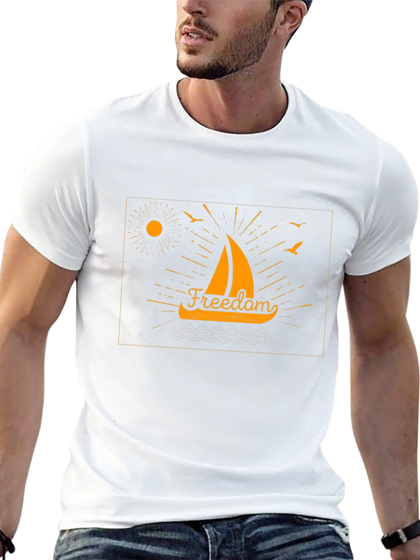 Freedom Sailboat Graphic T-Shirt