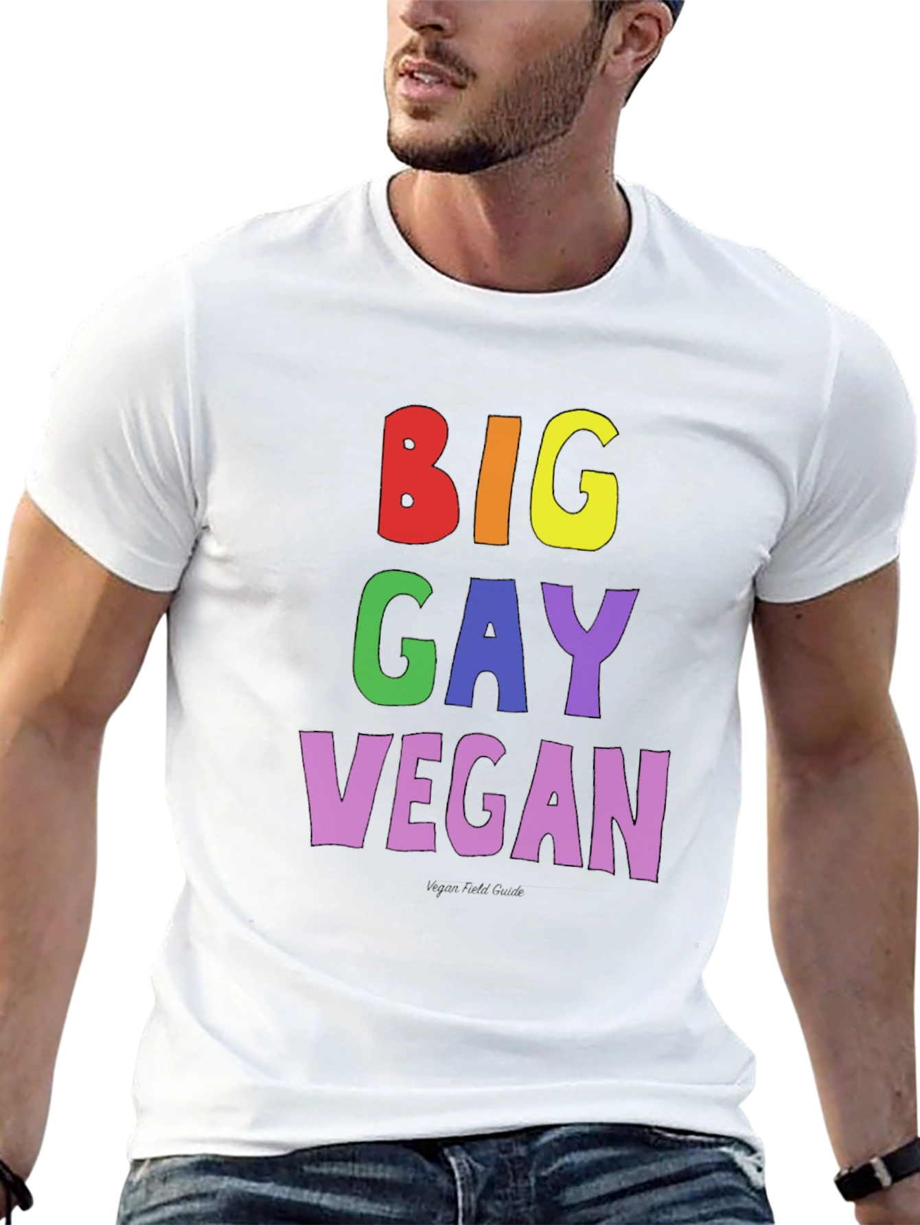 Big Gay Vegan Pride T-Shirt - Black Cotton Tee