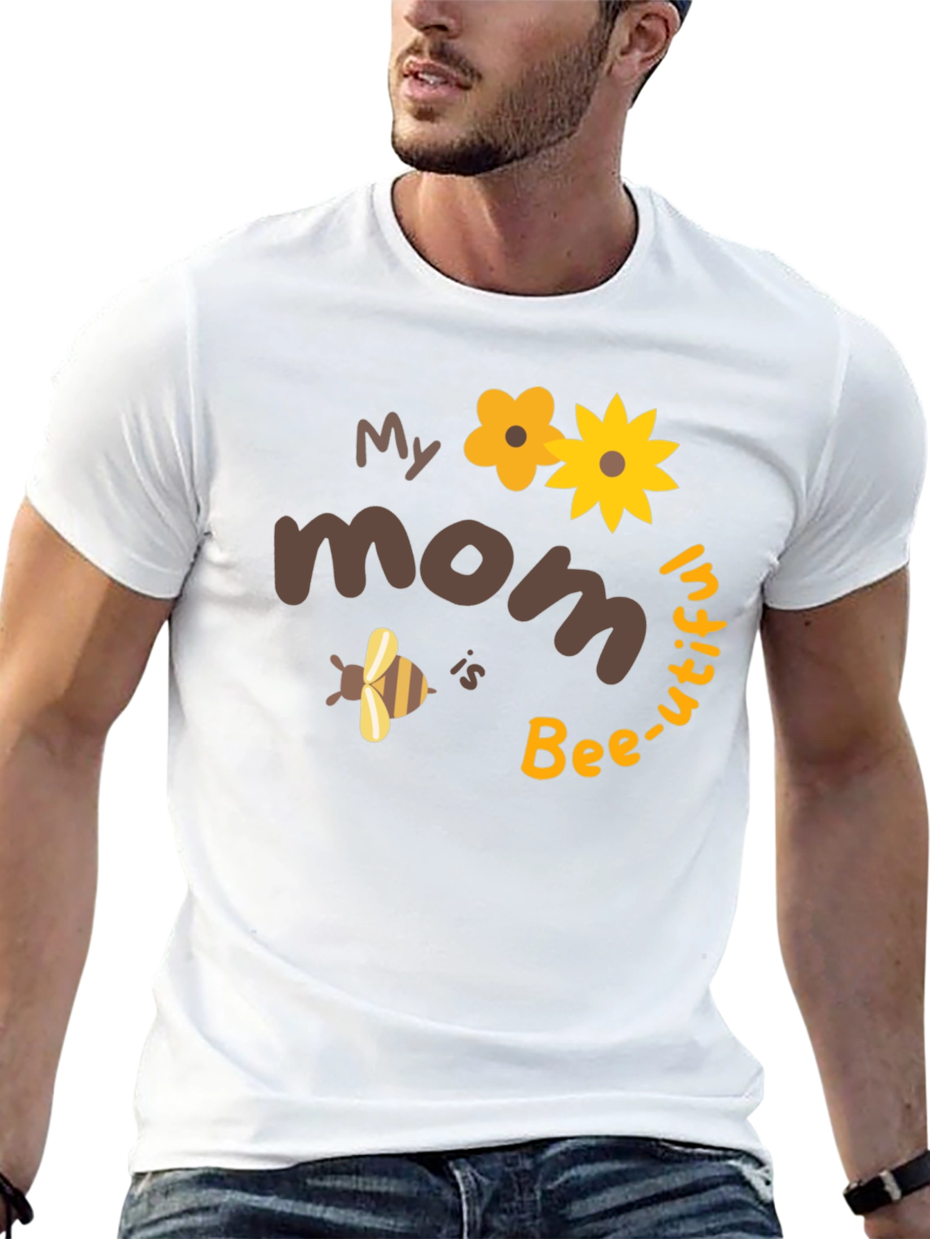 Bee-utiful Mom T-Shirt: Cute Floral Bee Design