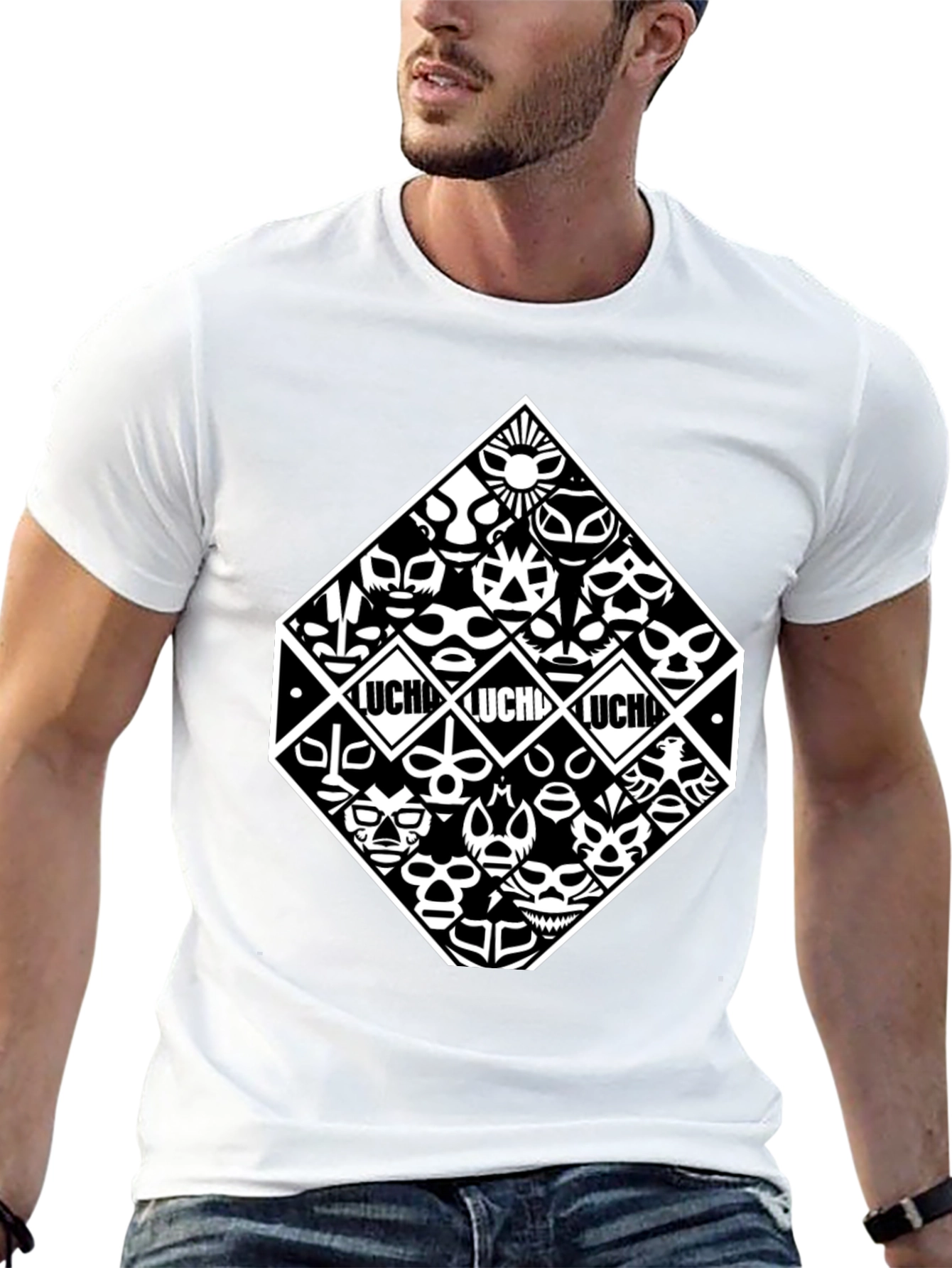 Lucha Libre Masks Black T-Shirt