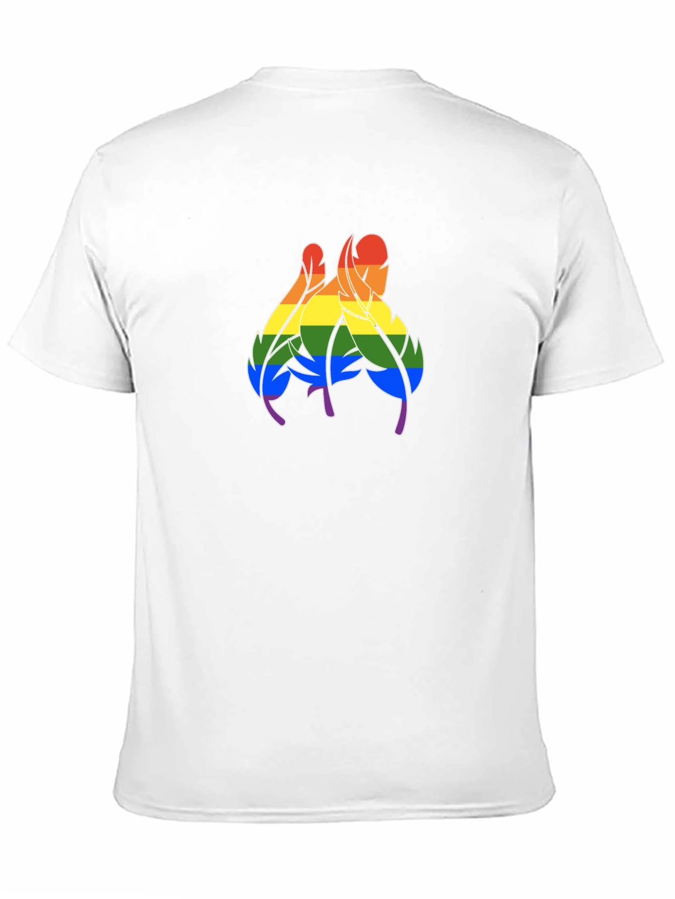 Rainbow Feather Graphic Black T-Shirt