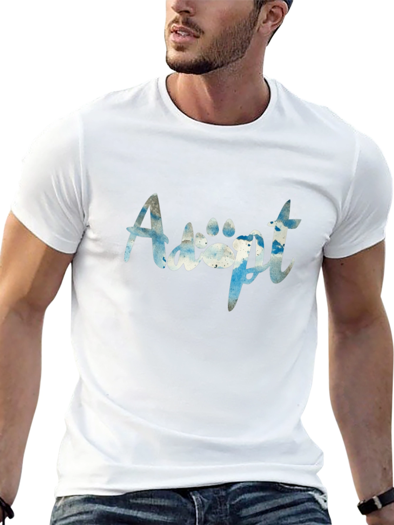 Adopt Paw Print Graphic T-Shirt