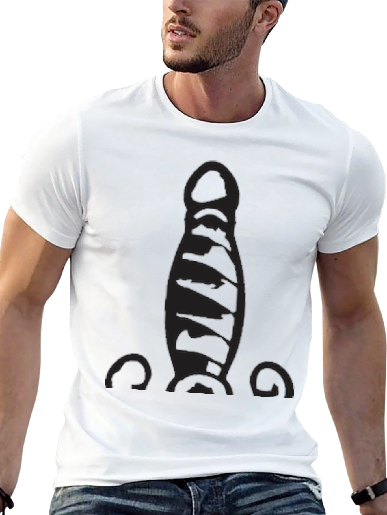 Mens Black Bowling Pin Graphic Tee
