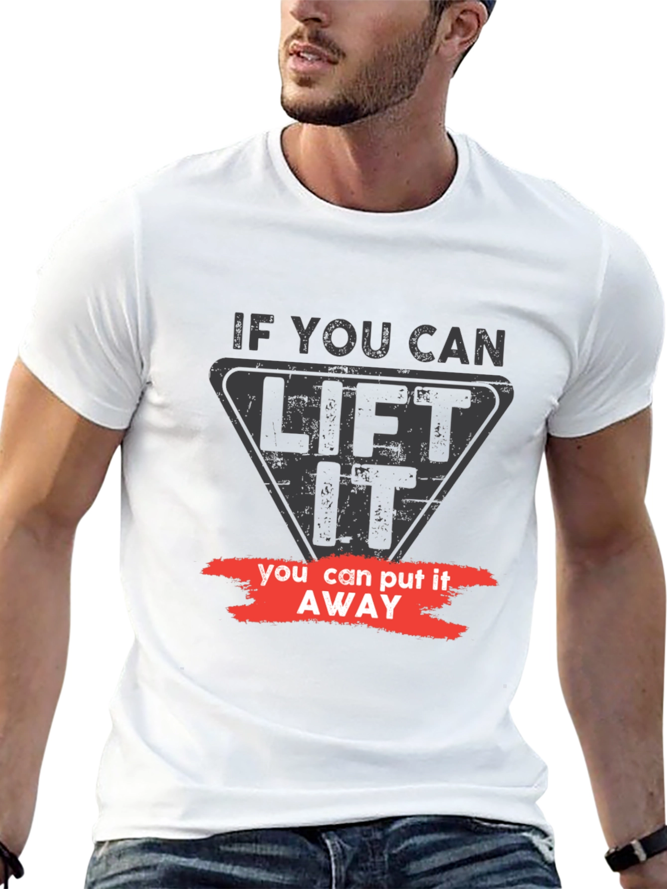 Lift It Put It Away Black Graphic Tee