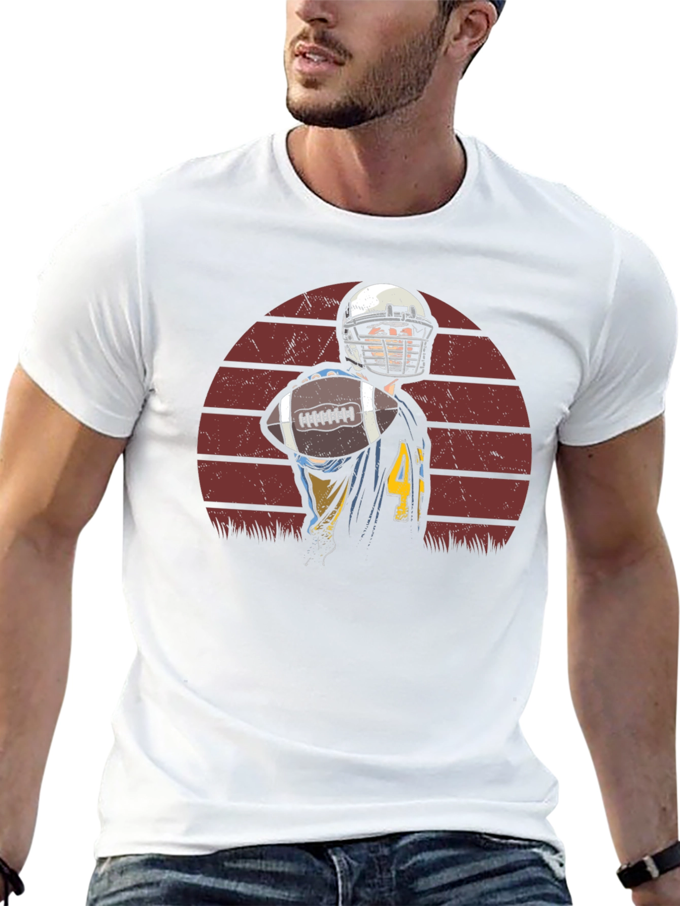 Football Player Graphic T-Shirt