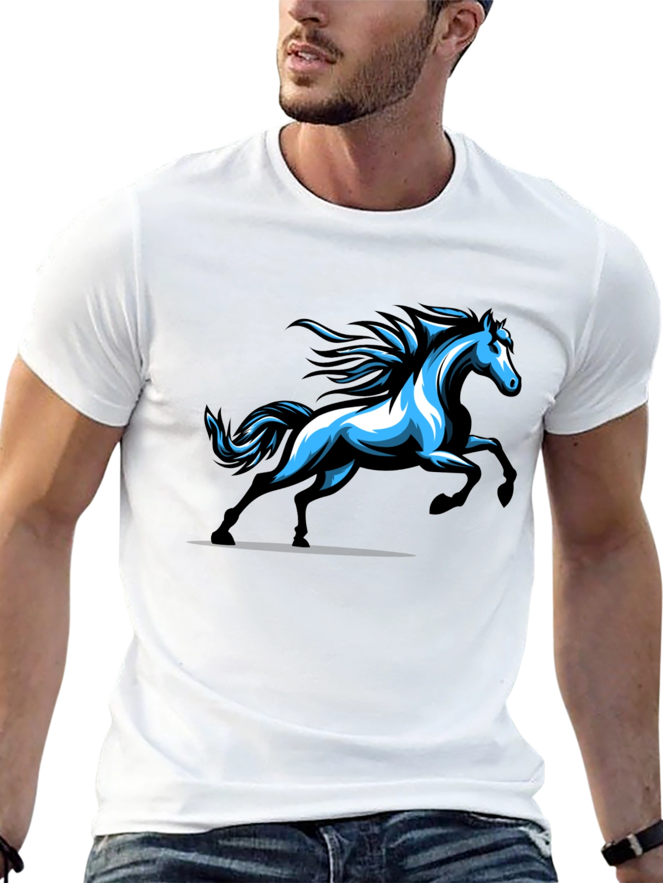 Black Horse Graphic T-Shirt