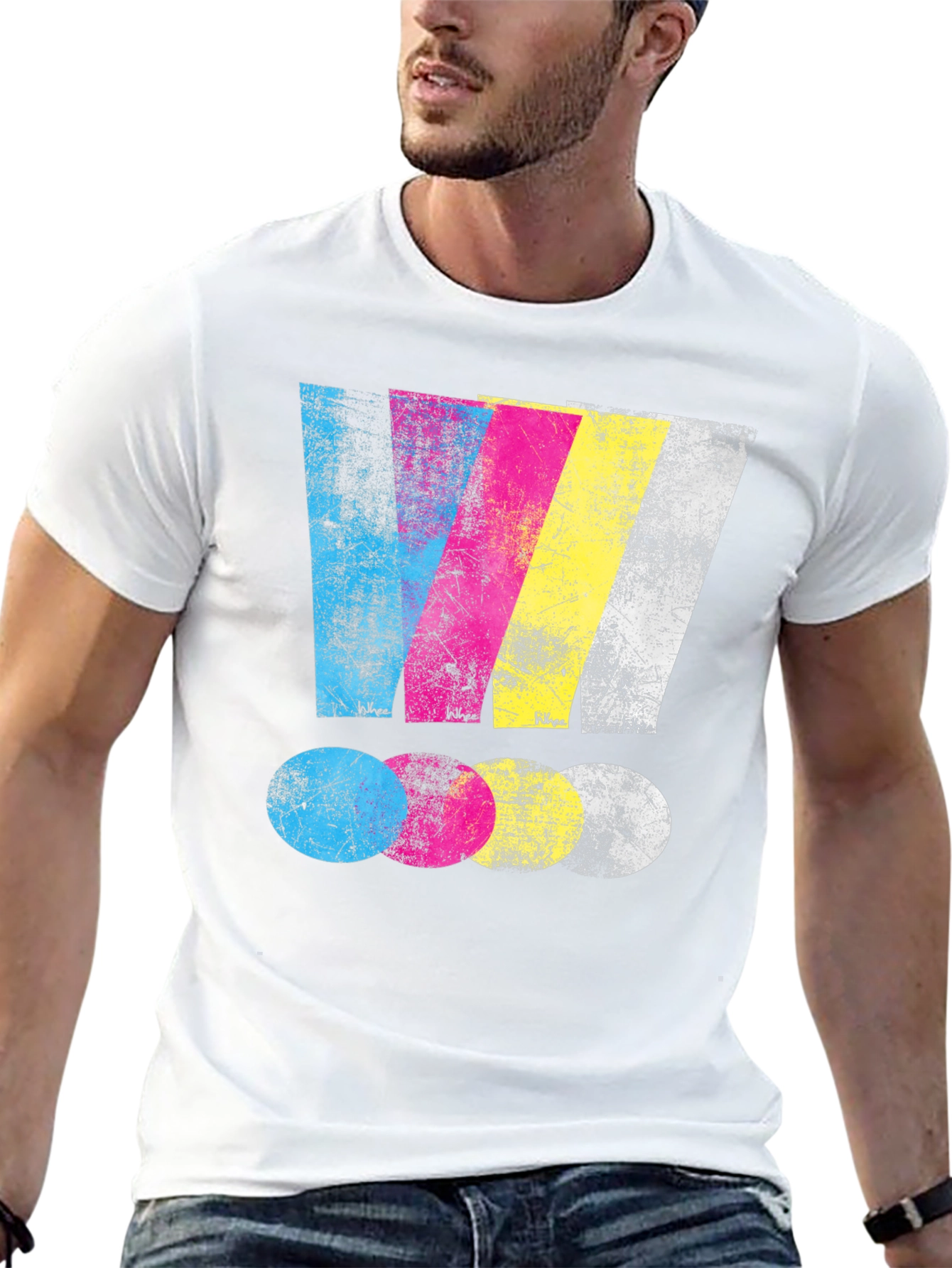 CMYK Graphic Print Black T-Shirt