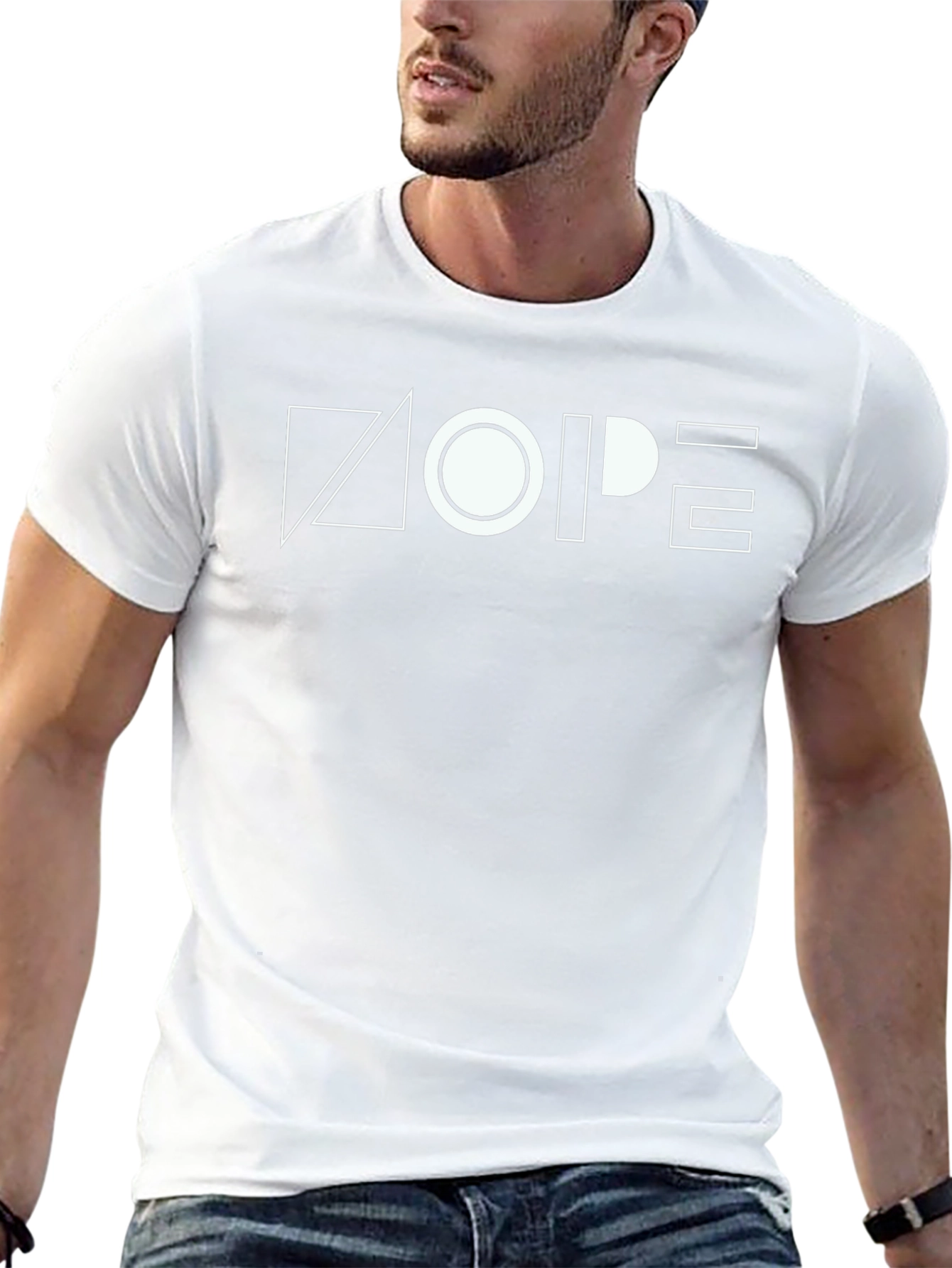 Geometric NOPE Graphic Tee - Modern Minimalist