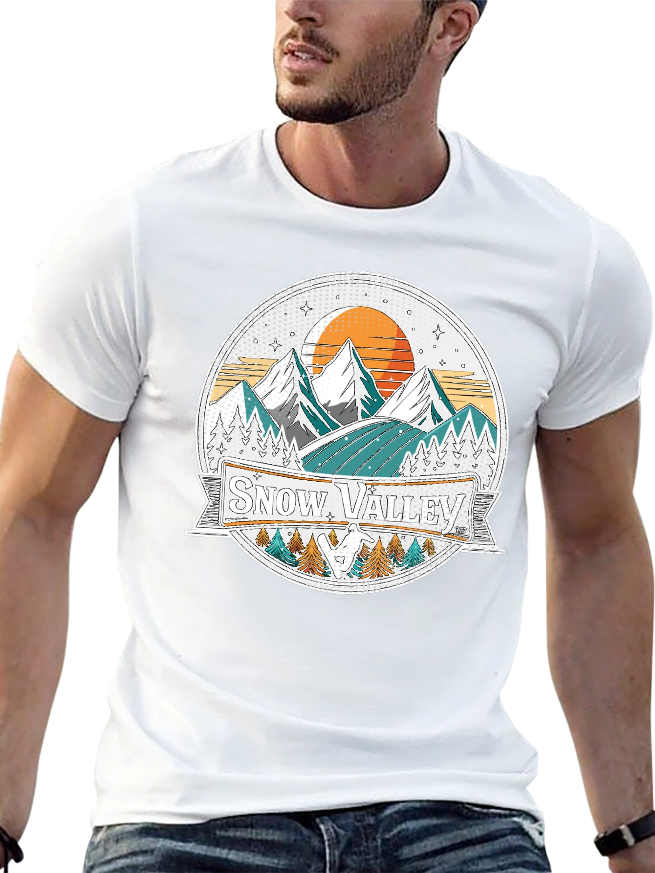 Snow Valley Graphic Tee - Mountain Adventure