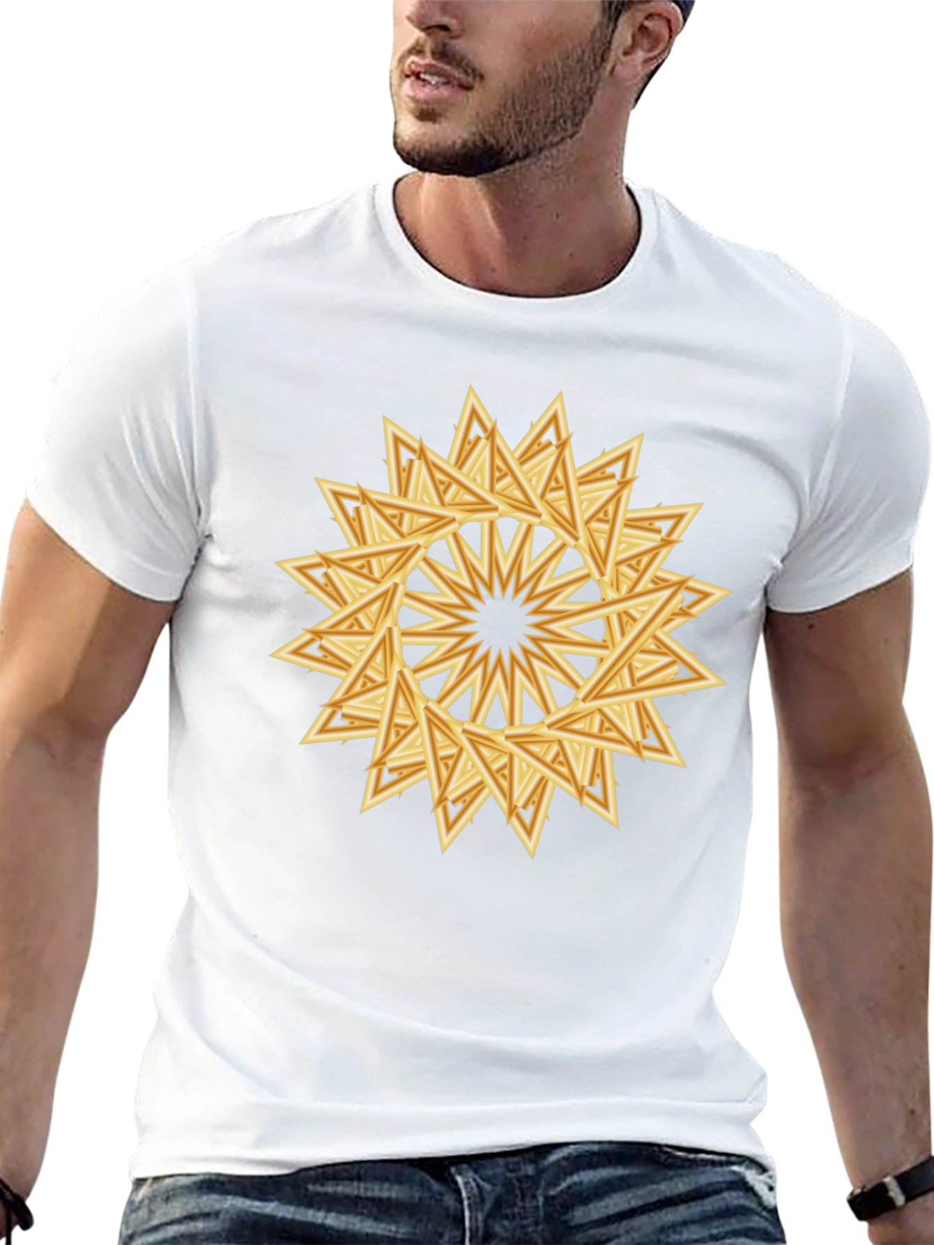 Geometric Triangle Starburst Graphic Tee