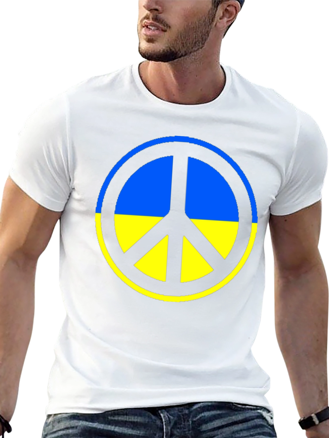 Ukraine Peace Symbol T-Shirt - Black