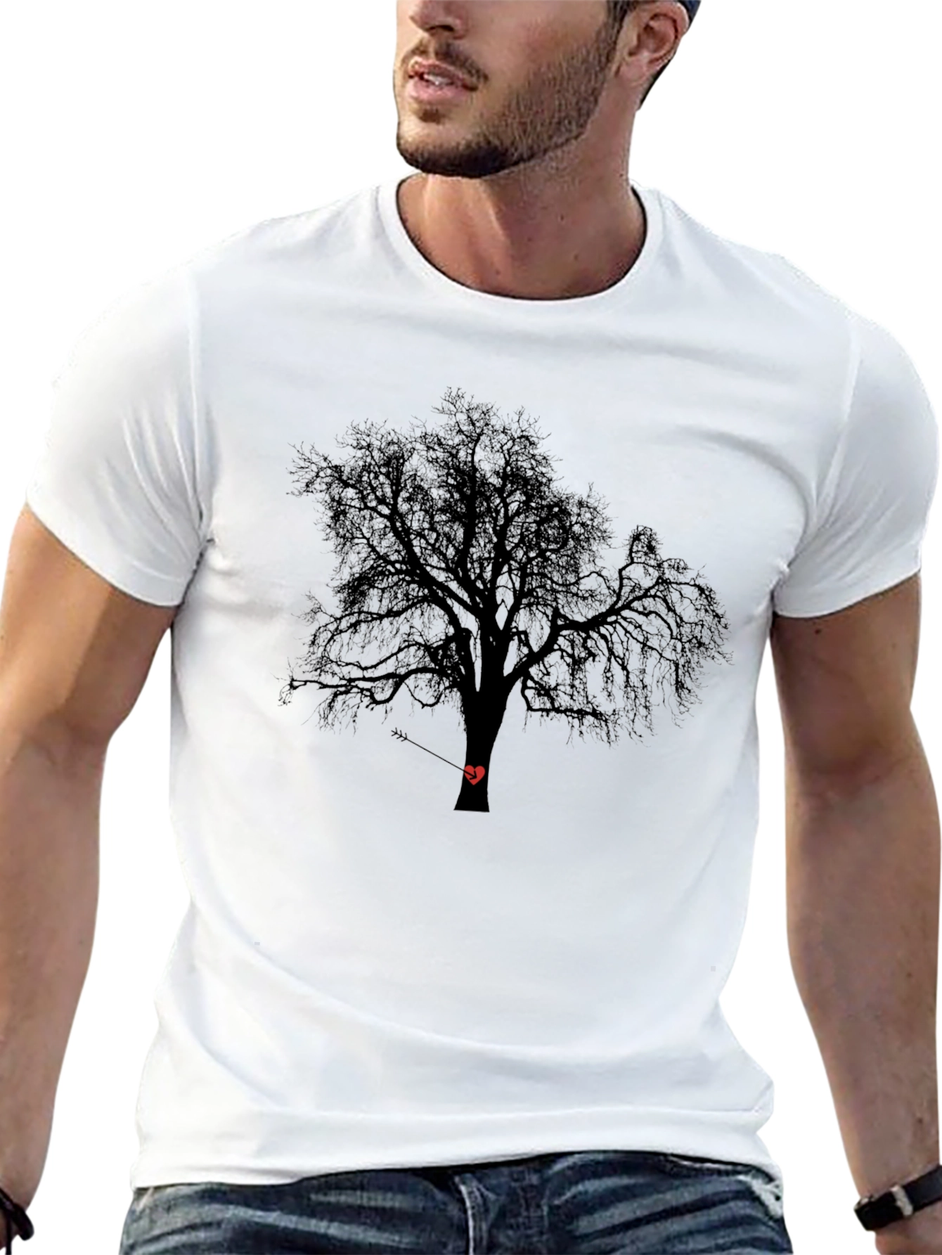 Tree Heart Arrow Black T-Shirt