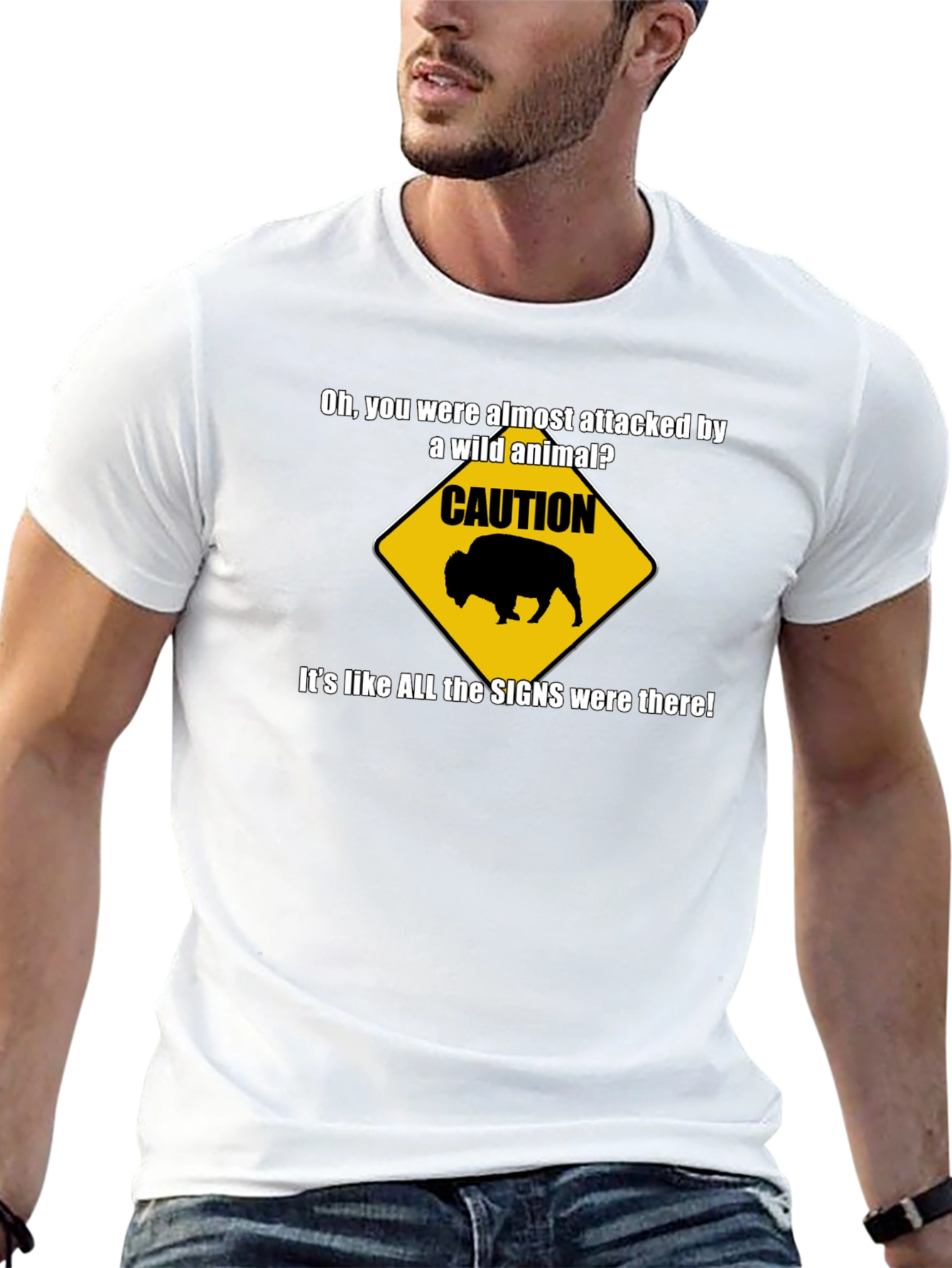 Caution Wild Animal Graphic T-Shirt