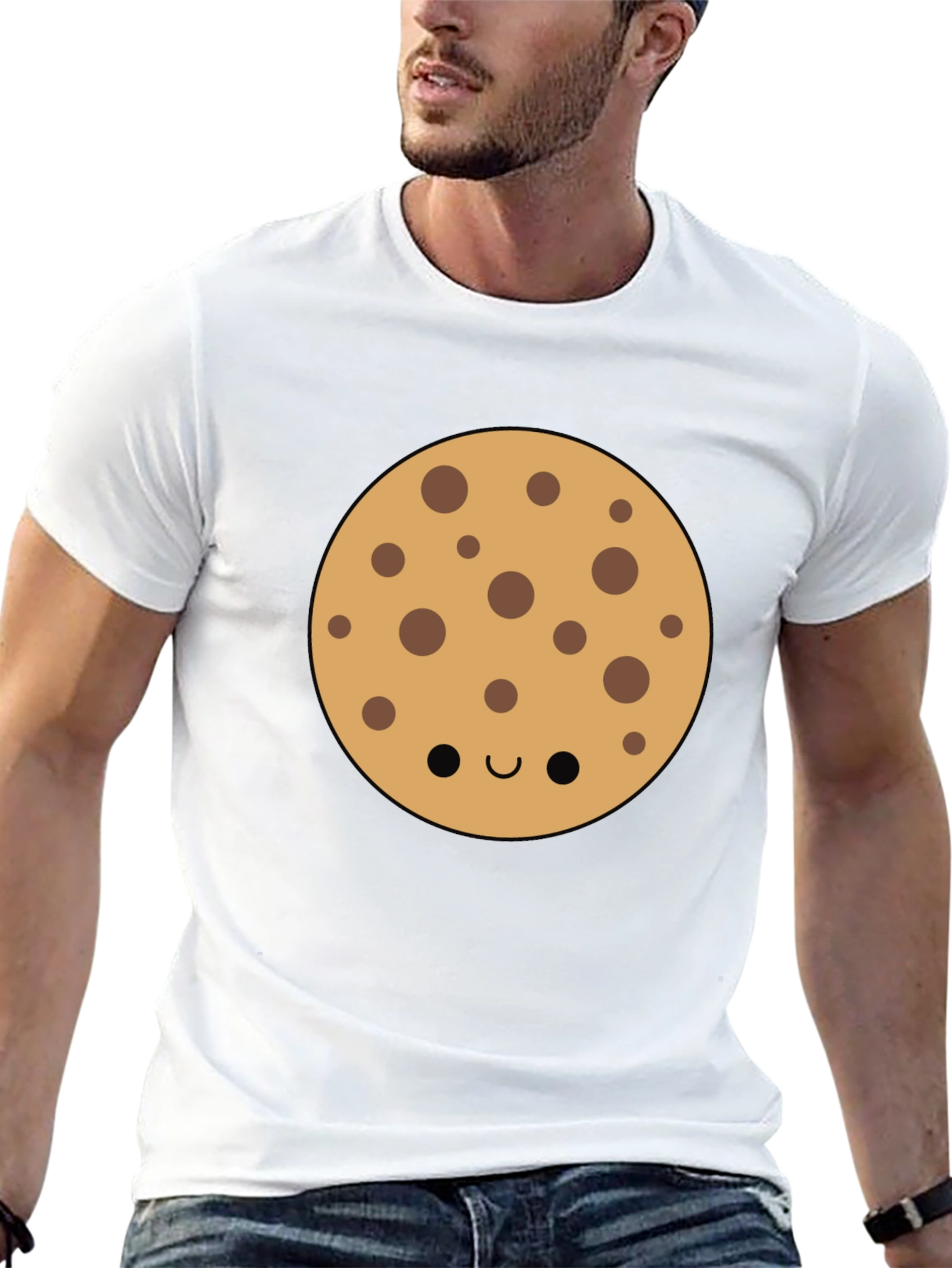 Cute Cookie Graphic Tee - Black Casual Shirt