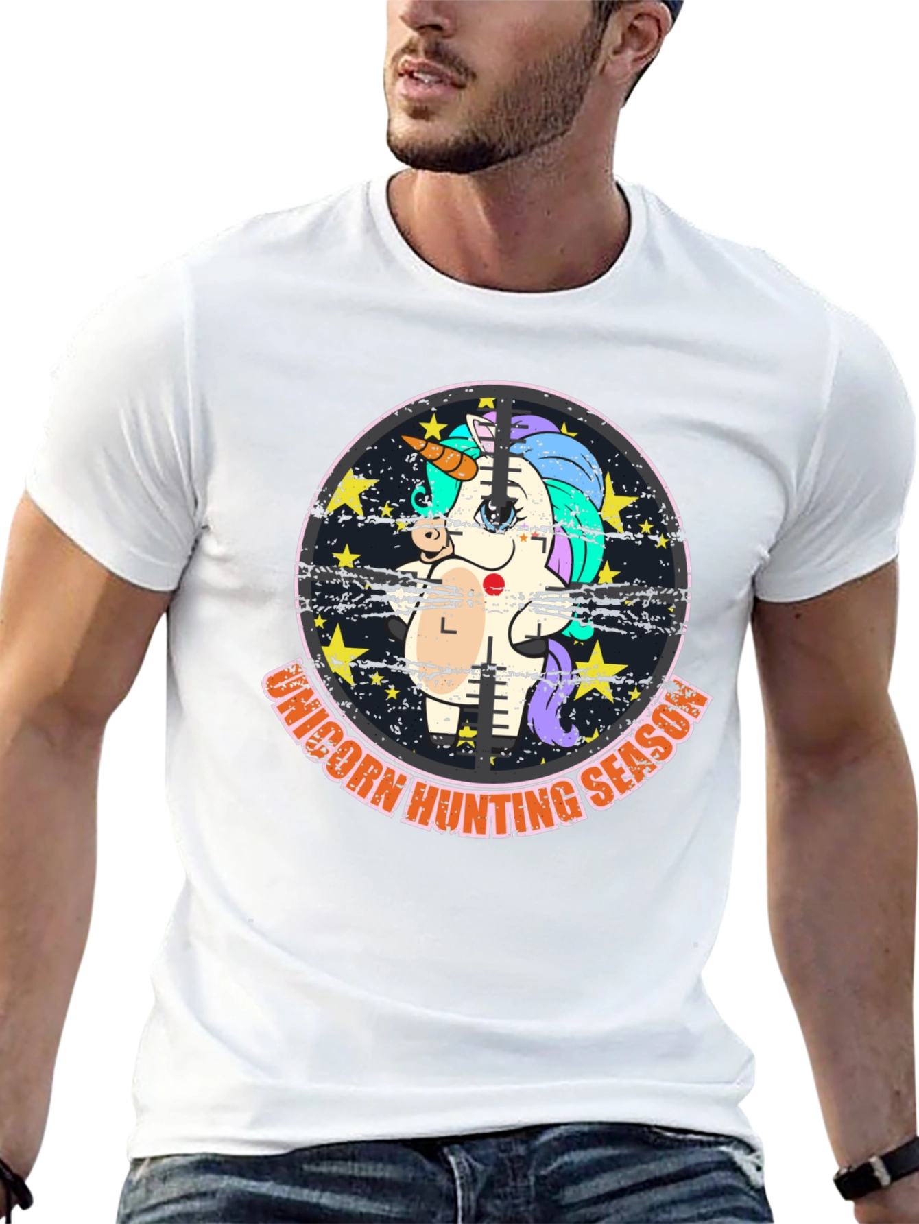 Unicorn Hunting Season Black T-Shirt