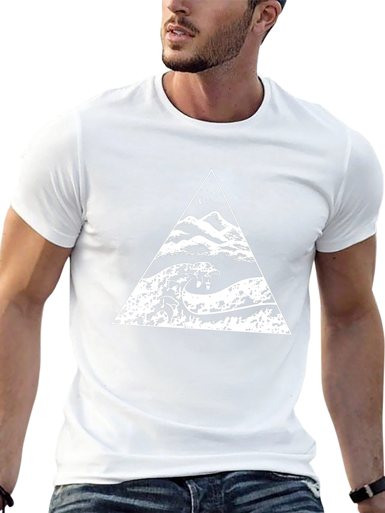 Triangle Wave Graphic Black T-Shirt