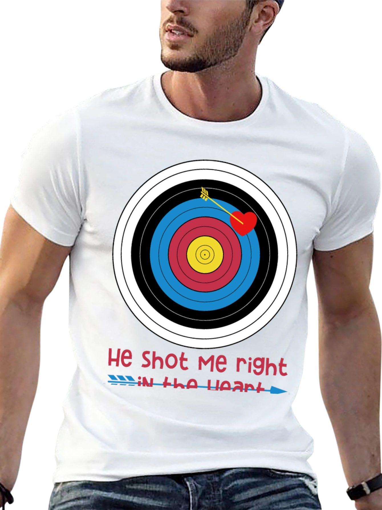 He Shot Me Right in the Heart Valentines T-Shirt