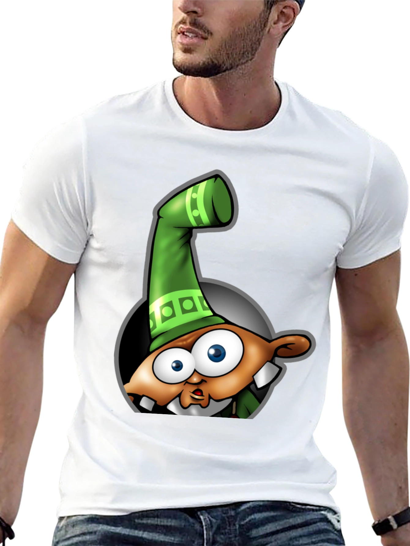 Cartoon Elf Graphic T-Shirt