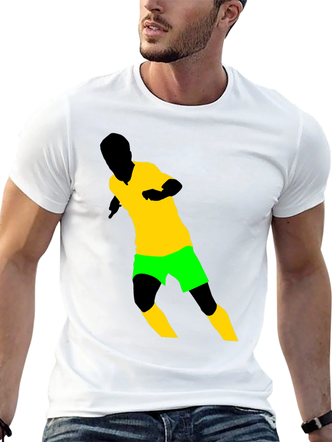 Soccer Player Graphic Tee - Black