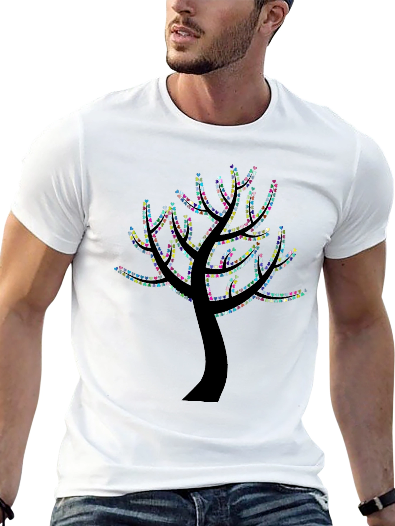 Heart Tree Graphic Black T-Shirt