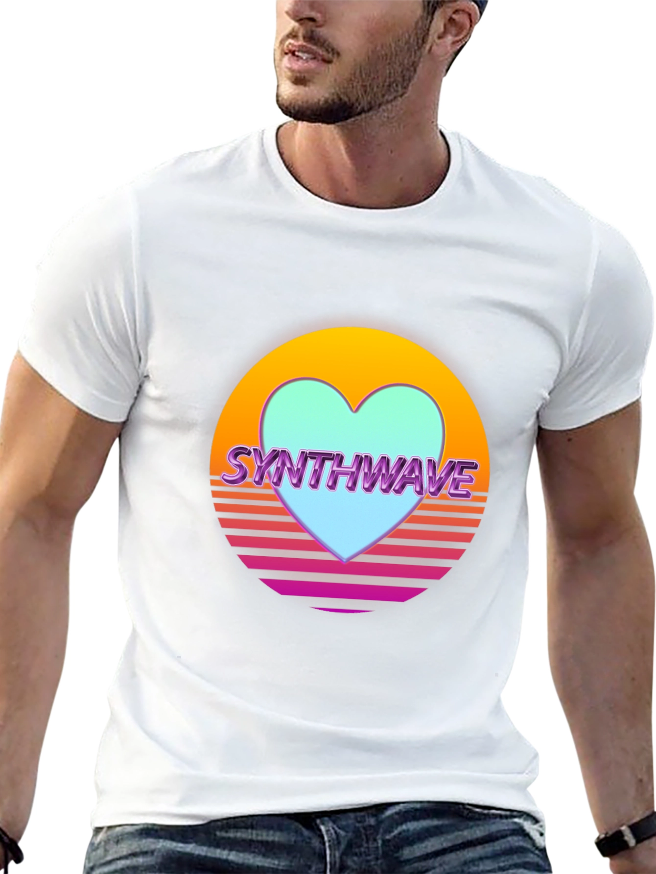 Synthwave Heart Retro T-Shirt