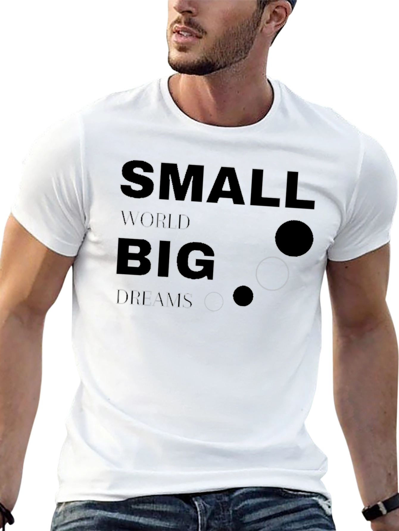 Inspirational Small World Big Dreams Black T-Shirt
