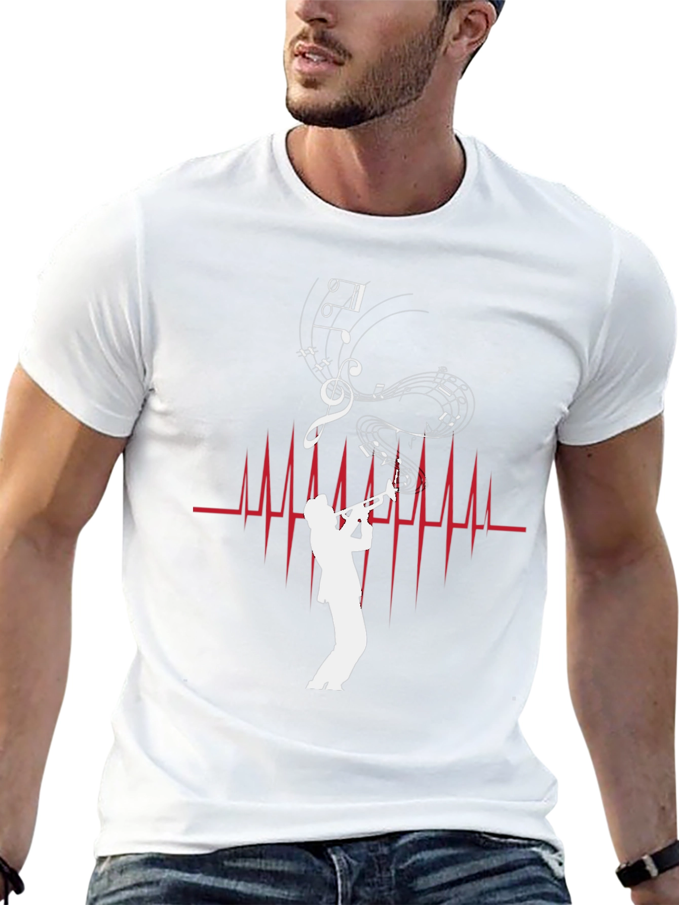 Musician Heartbeat Graphic Tee - Stylish Music Lover Shirt