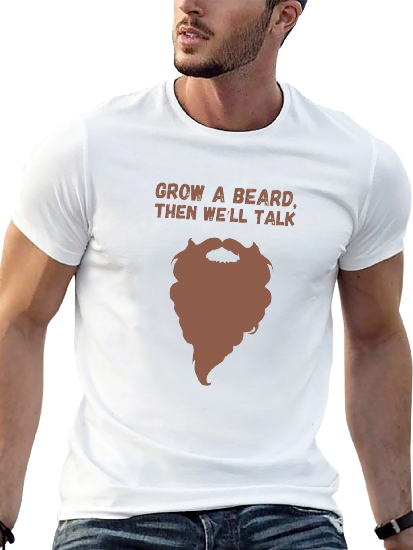 Grow a Beard Funny Graphic Tee