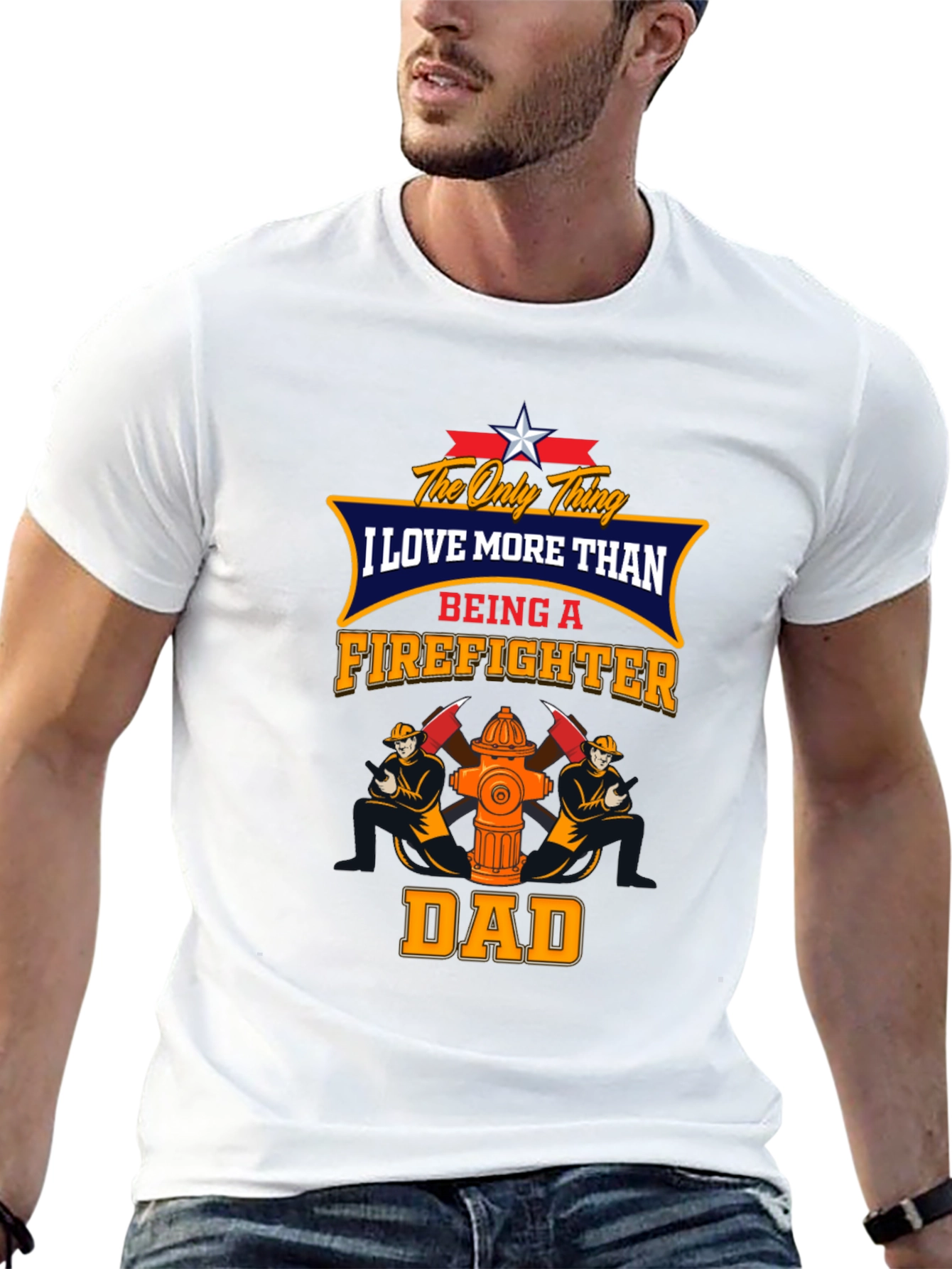 Firefighter Dad Graphic T-Shirt