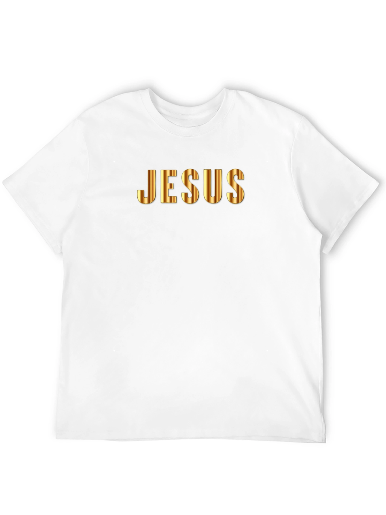 Gold Jesus Graphic Black T-Shirt