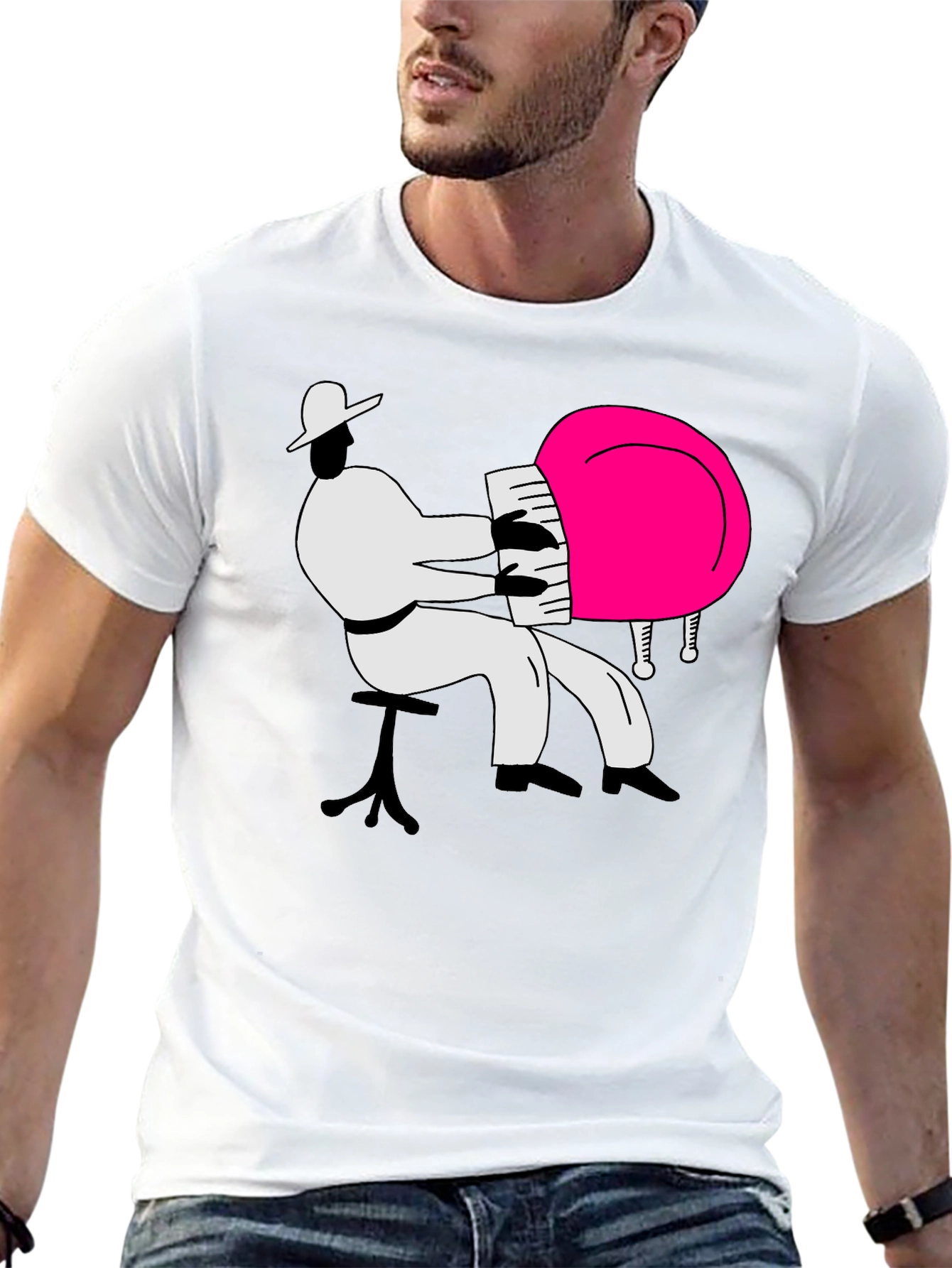 Piano Player Graphic Tee - Cool Musician Design T-Shirt