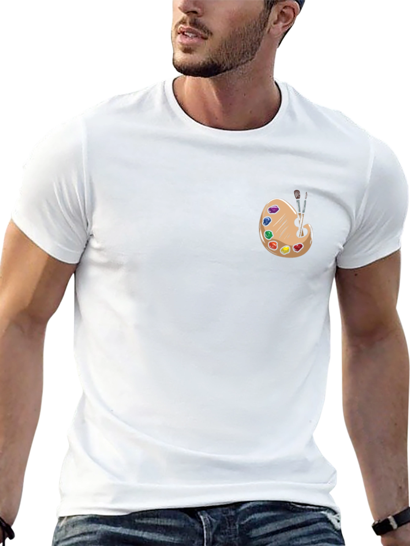 Artist Palette Graphic Tee - Black Cotton T-Shirt